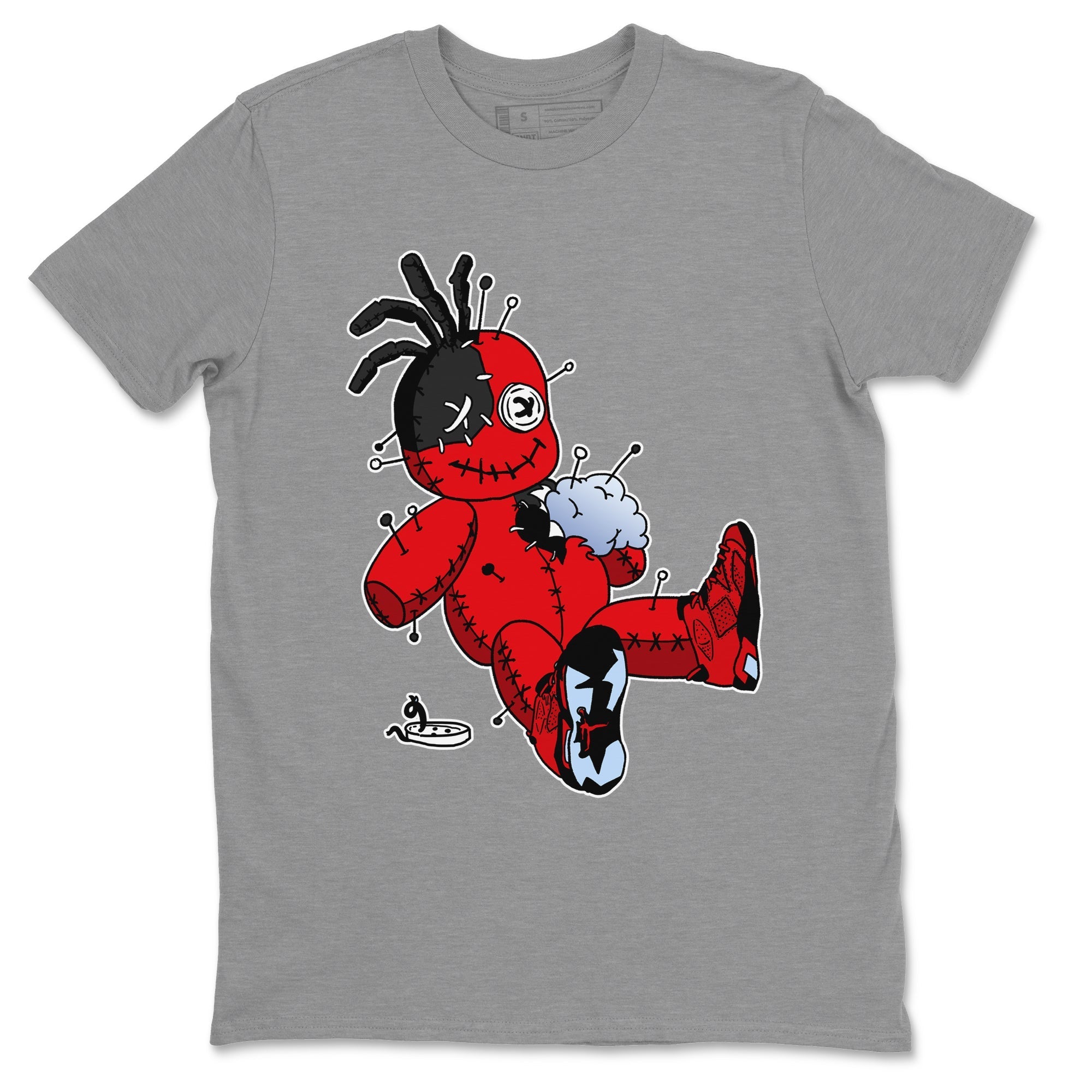 Air Jordan 6 Toro Bravo Sneaker Match Tees Voodoo Doll Streetwear Sneaker Shirt Air Jordan 6 Toro Tees Unisex Shirts Heather Grey 2