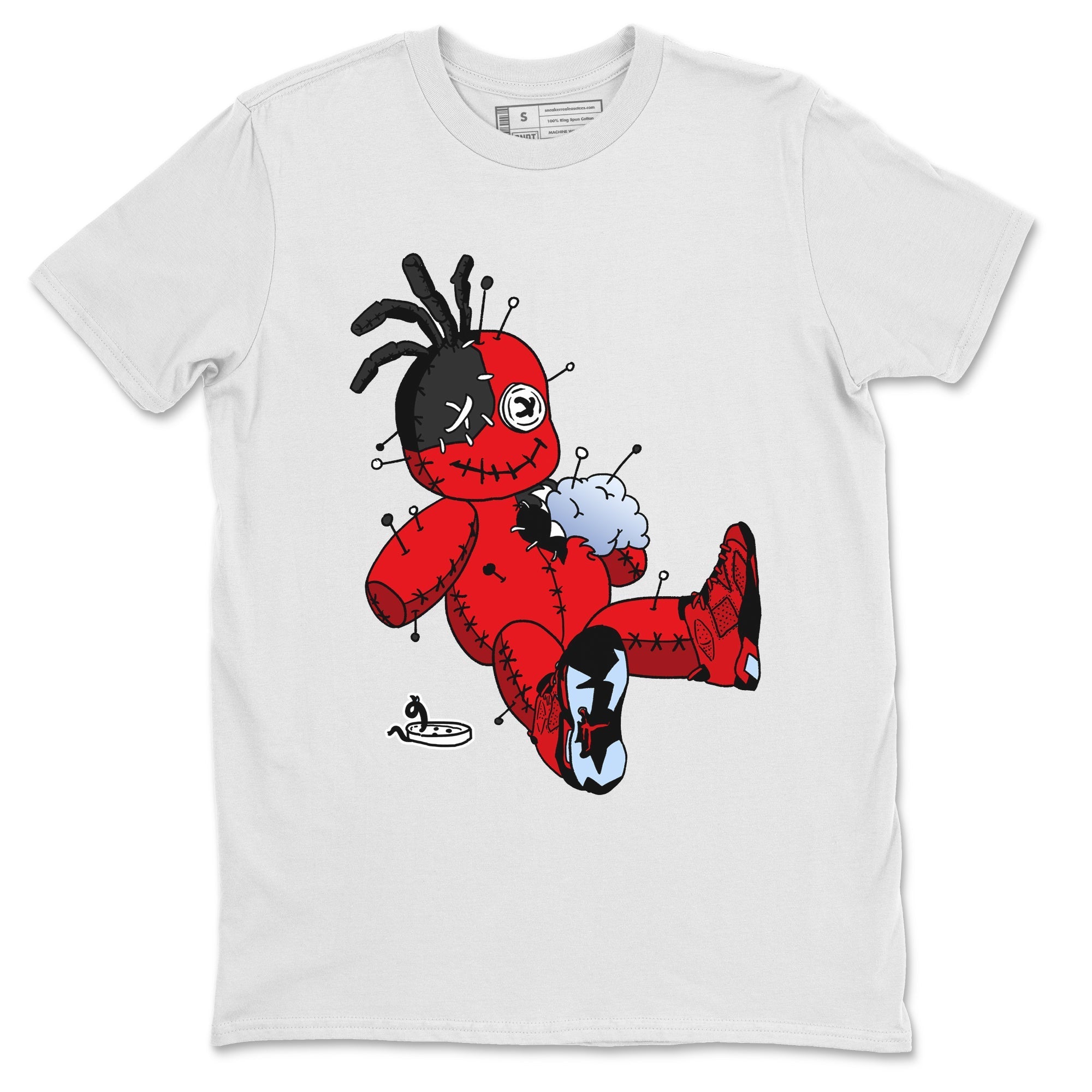 Air Jordan 6 Toro Bravo Sneaker Match Tees Voodoo Doll Streetwear Sneaker Shirt Air Jordan 6 Toro Tees Unisex Shirts White 2