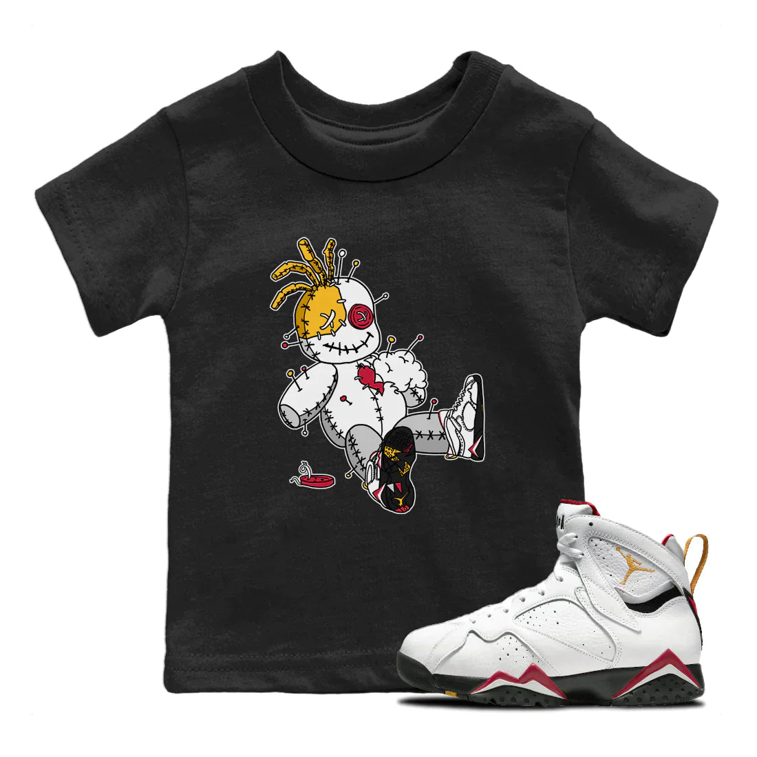 Jordan 7 Cardinal Shirt To Match Jordans Voodoo Doll Sneaker Tees Jordan 7 Cardinal Drip Gear Zone Sneaker Matching Clothing Kids Shirts