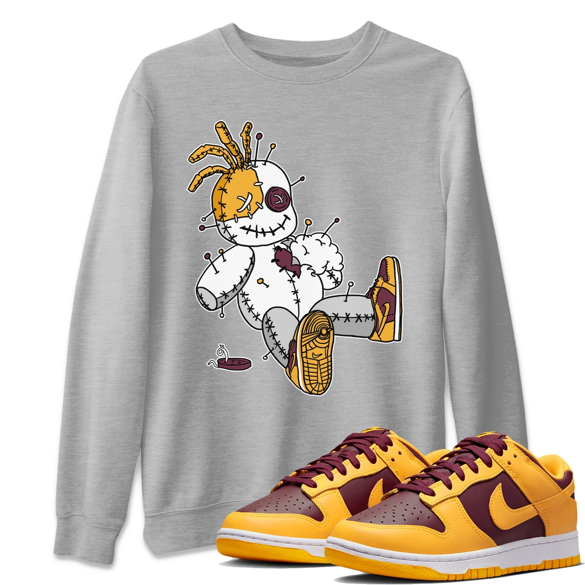 Dunk Arizona State Sneaker Match Tees Voodoo Doll Sneaker Tees Dunk Arizona State Jordan to match sneaker T-Shirt Crew Neck Shirts