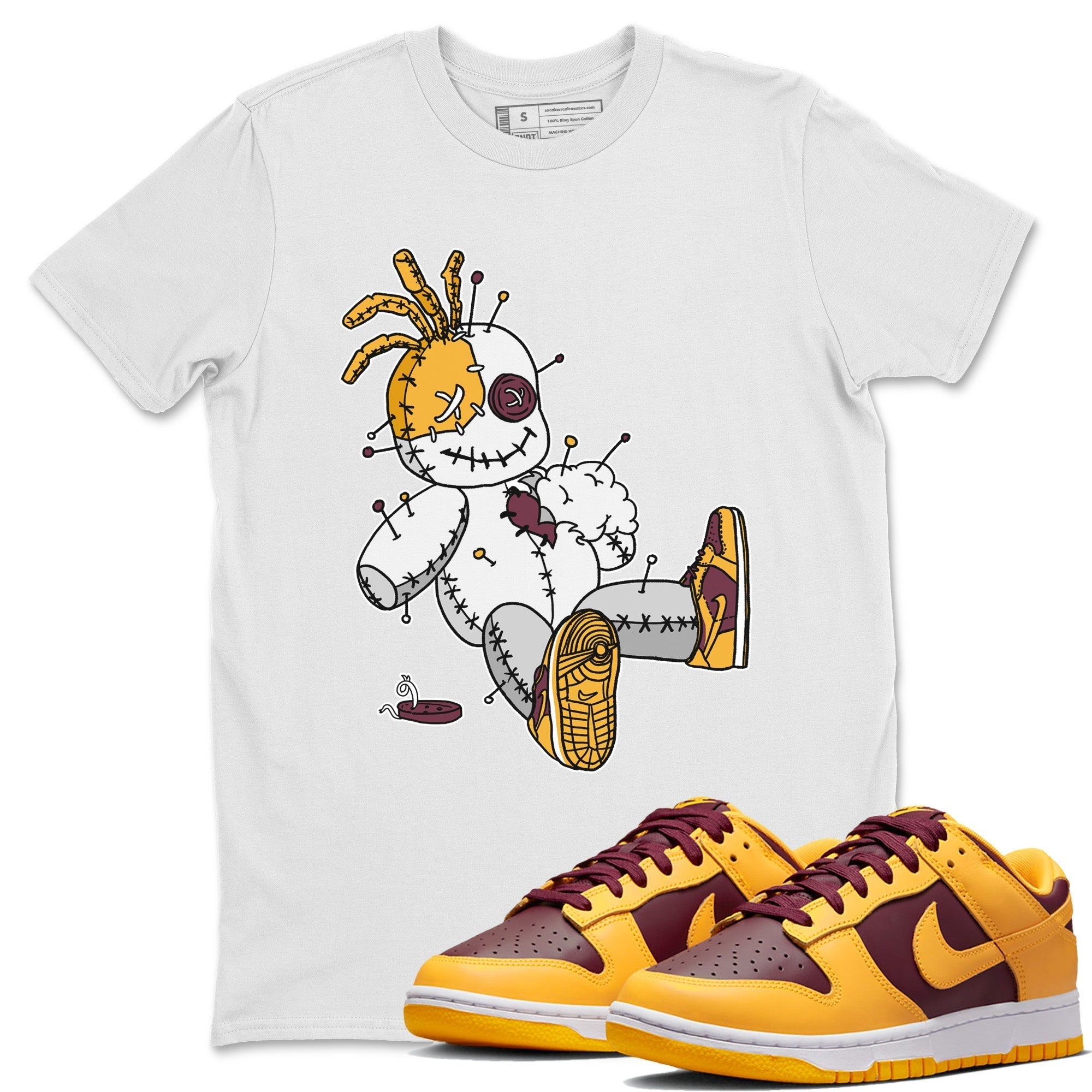 Dunk Arizona State Sneaker Match Tees Voodoo Doll Sneaker Tees Dunk Arizona State Jordan to match sneaker T-Shirt Crew Neck Shirts
