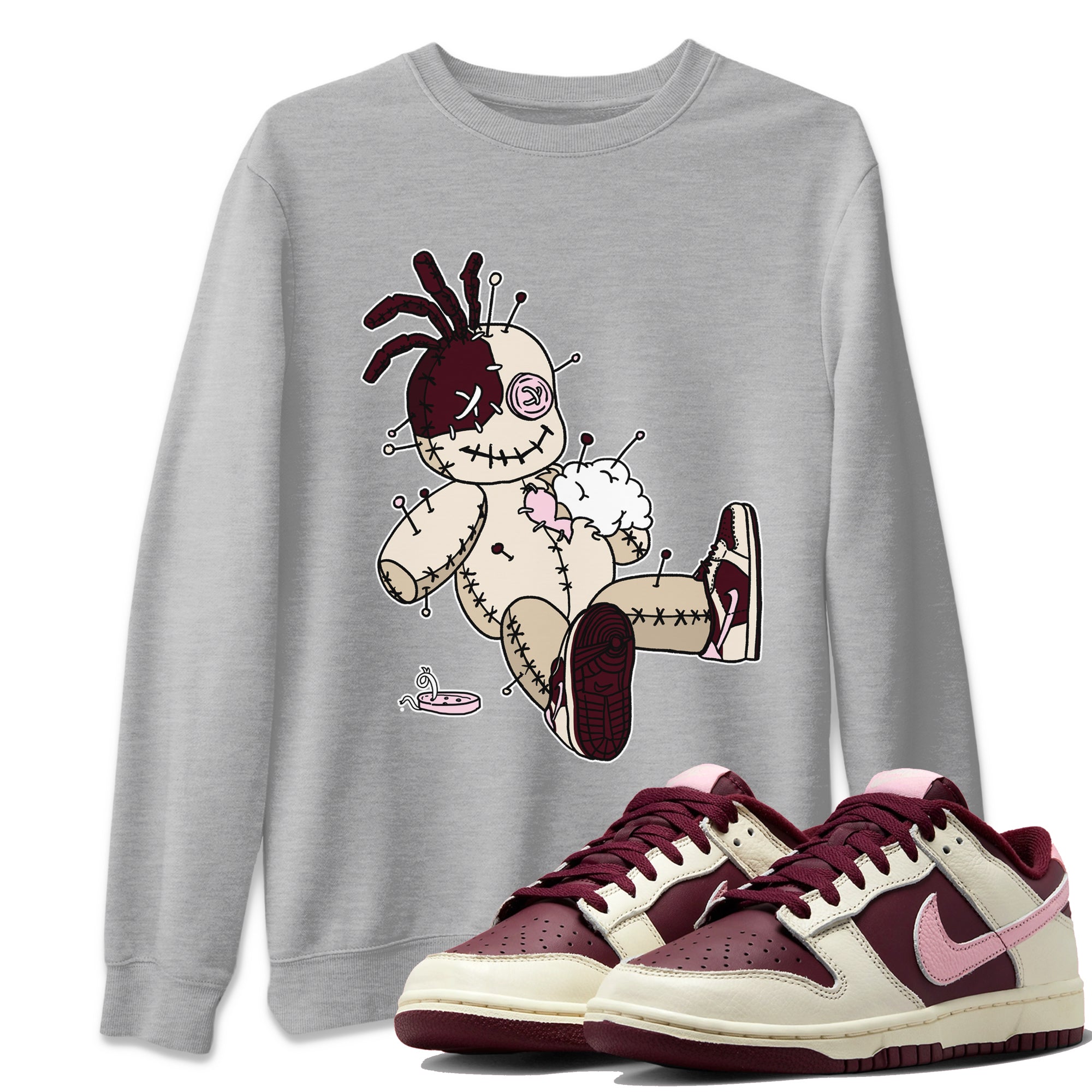 Dunk Valentines Day Sneaker Match Tees Voodoo Doll Sneaker Tees Dunk Valentines Day Jordan to match sneaker T-Shirt Crew Neck Shirts