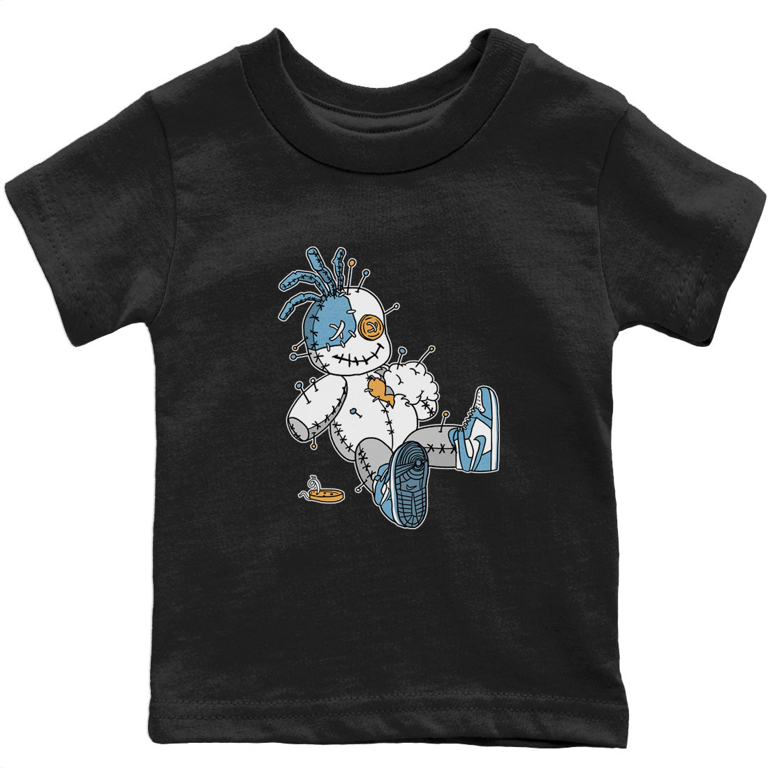 Jordan 1 Denim Sneaker Matching T-Shirt Voodoo Doll Sneaker Tees Jordan 1 Denim Sneaker Release Tees Kids Shirts