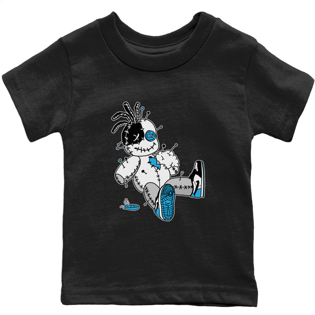 Jordan 1 Powder Blue Sneaker Matching T-Shirt Voodoo Doll Sneaker Tees Jordan 1 Powder Blue Sneaker Release Tees Kids Shirts
