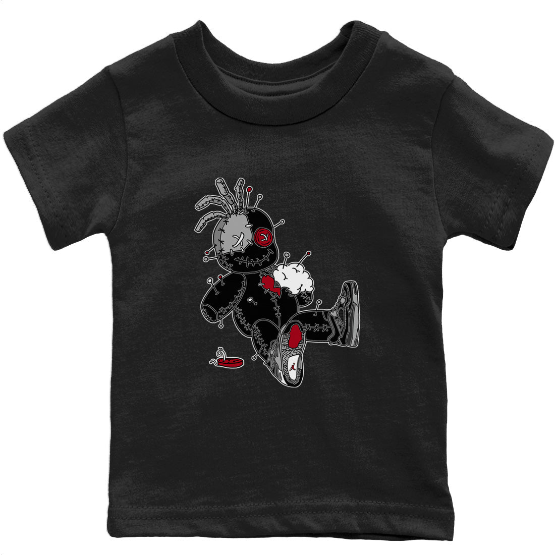 Jordan 4 Black Canvas Sneaker Matching T-Shirt Voodoo Doll Sneaker Tees Jordan 4 Black Canvas Sneaker Release Tees Kids Shirts