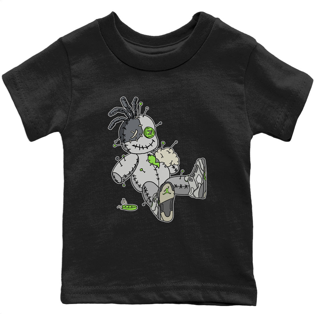 Jordan 5 Green Bean Sneaker Matching T-Shirt Voodoo Doll Sneaker Tees Jordan 5 Green Bean Sneaker Release Tees Kids Shirts