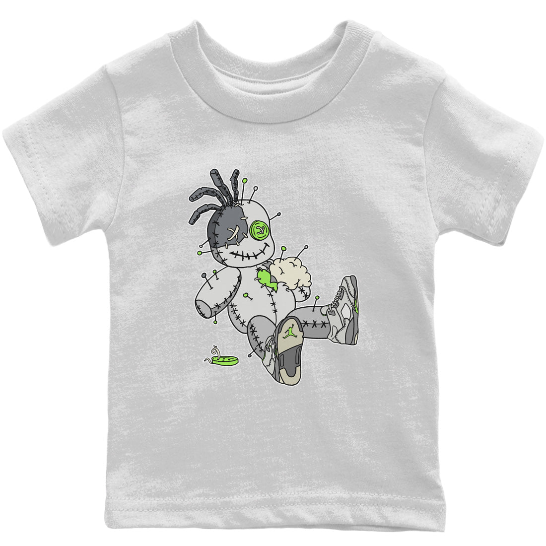 Jordan 5 Green Bean Sneaker Matching T-Shirt Voodoo Doll Sneaker Tees Jordan 5 Green Bean Sneaker Release Tees Kids Shirts