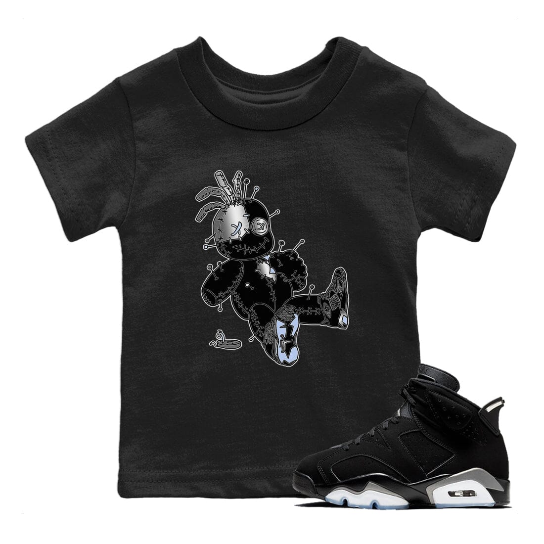 Jordan 6 Chrome Sneaker Matching T-Shirt Voodoo Doll Sneaker Tees Jordan 6 Chrome Sneaker Release Tees Kids Shirts