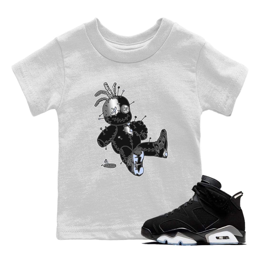 Jordan 6 Chrome Sneaker Matching T-Shirt Voodoo Doll Sneaker Tees Jordan 6 Chrome Sneaker Release Tees Kids Shirts