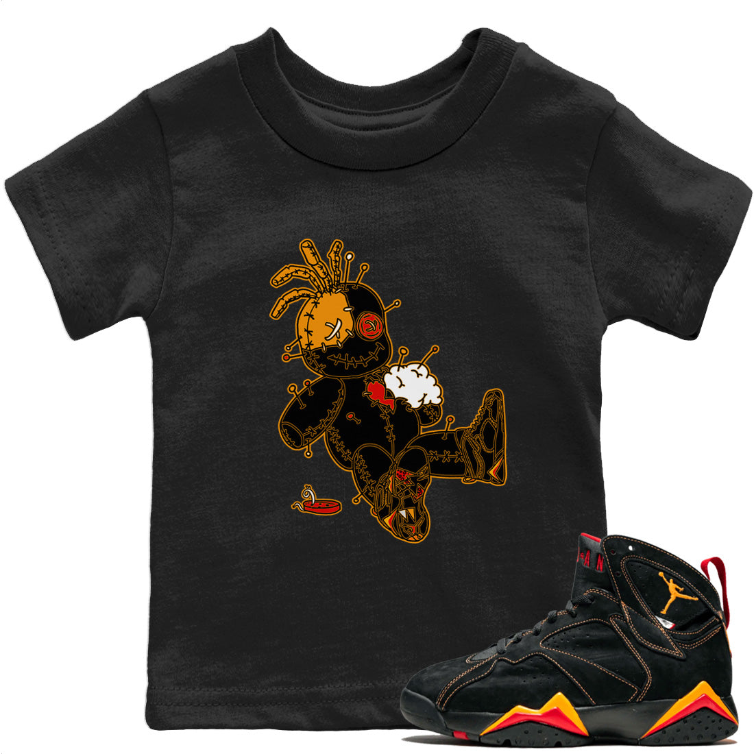 Jordan 7 Citrus Shirt To Match Jordans Voodoo Doll Sneaker Tees Jordan 7 Citrus Drip Gear Zone Sneaker Matching Clothing Kids Shirts