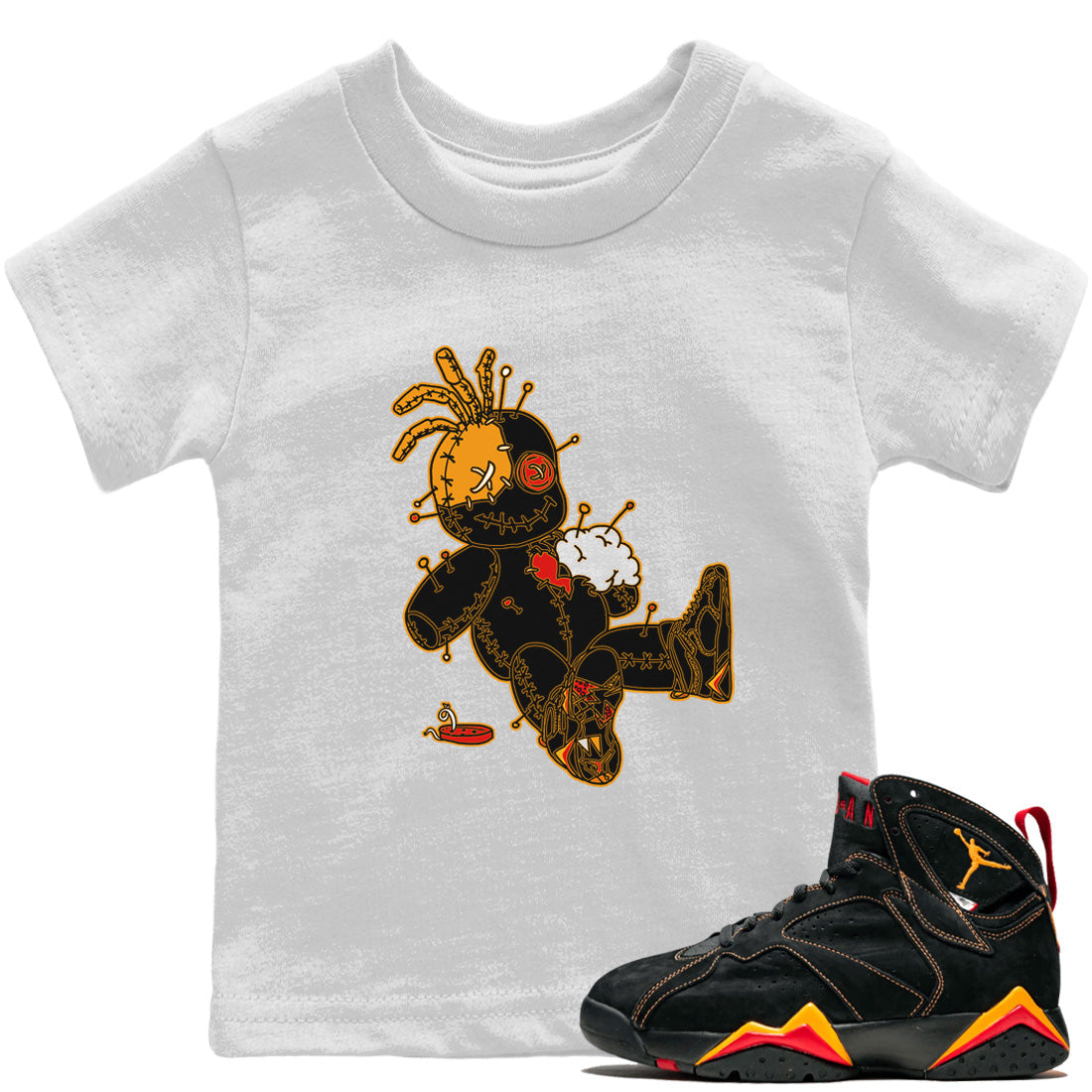 Jordan 7 Citrus Shirt To Match Jordans Voodoo Doll Sneaker Tees Jordan 7 Citrus Drip Gear Zone Sneaker Matching Clothing Kids Shirts