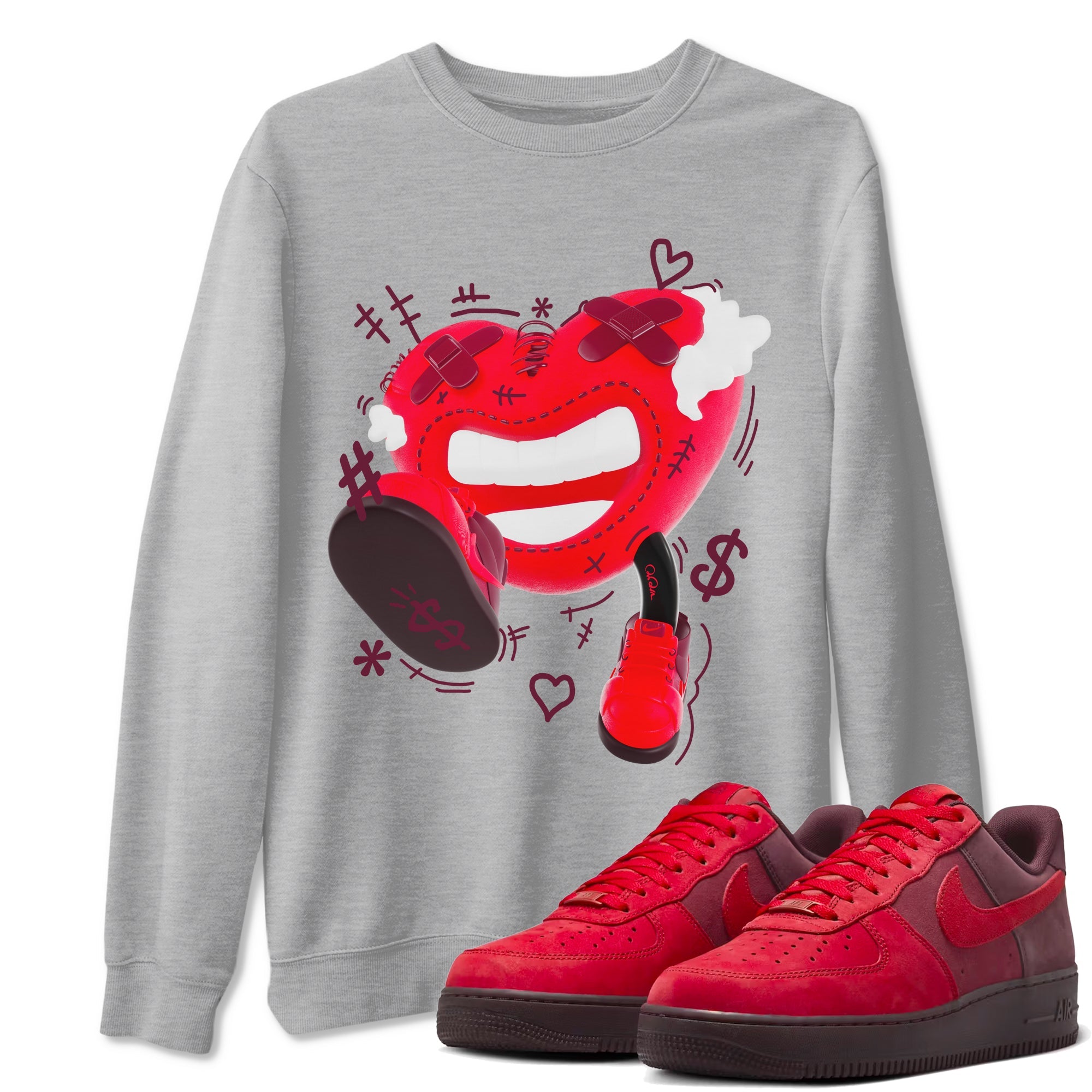 Air Force 1 Layers of Love shirt to match jordans Walk In Love sneaker tees af1 Layers of Love Drip Gear Zone unisex cotton Heather Grey 1 crew neck shirt