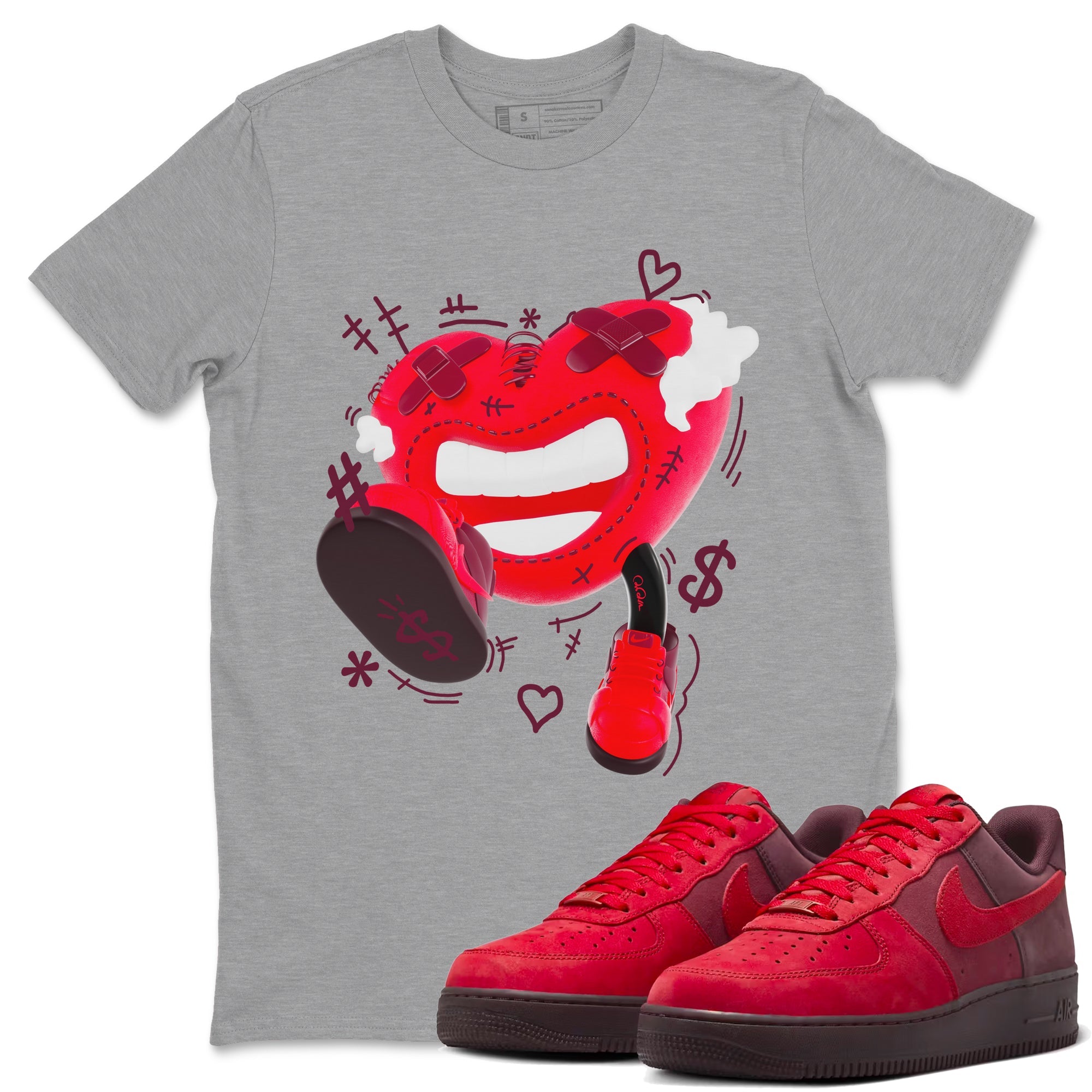 Air Force 1 Layers of Love shirt to match jordans Walk In Love sneaker tees af1 Layers of Love Drip Gear Zone unisex cotton Heather Grey 1 crew neck shirt