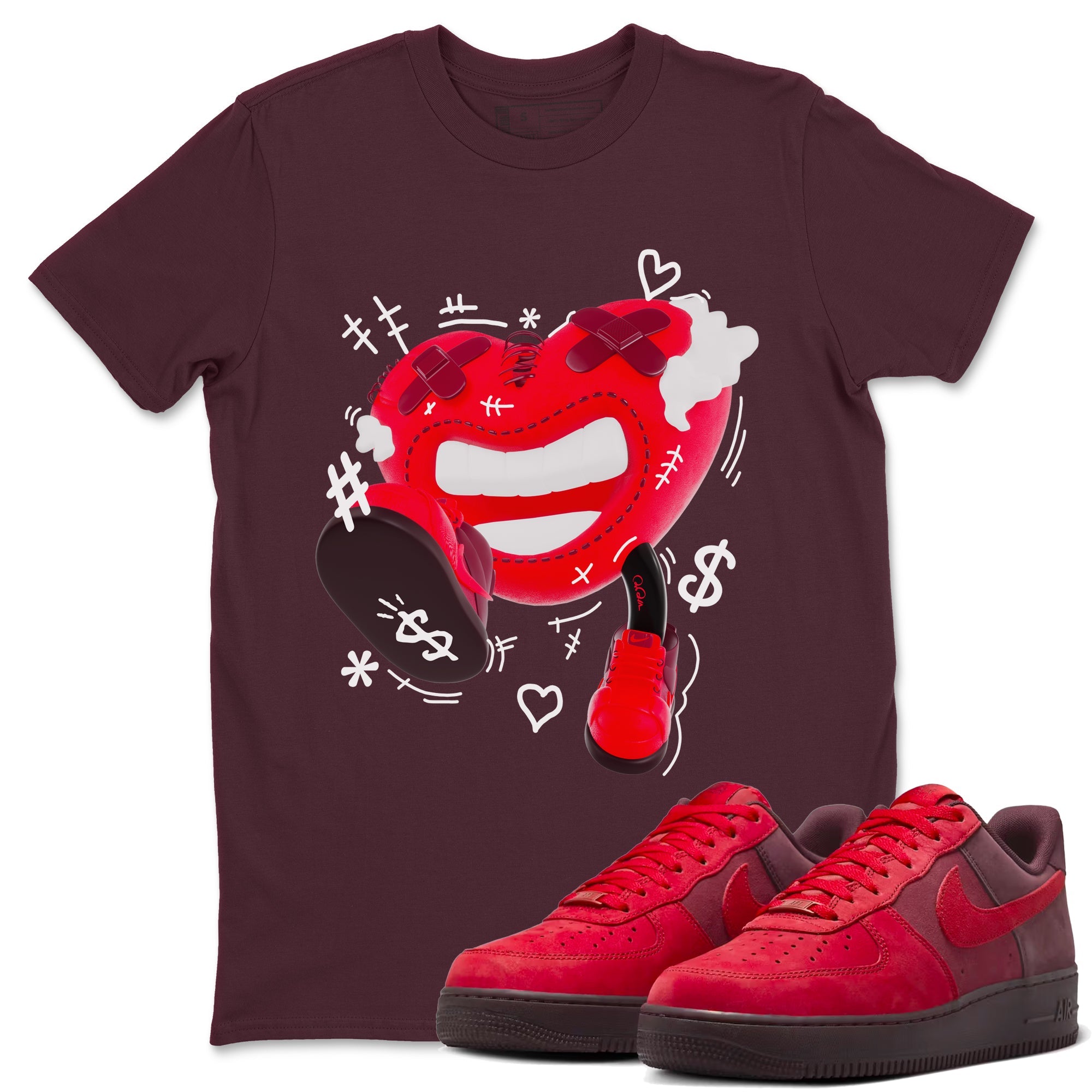 Air Force 1 Layers of Love shirt to match jordans Walk In Love sneaker tees af1 Layers of Love Drip Gear Zone unisex cotton Maroon 1 crew neck shirt