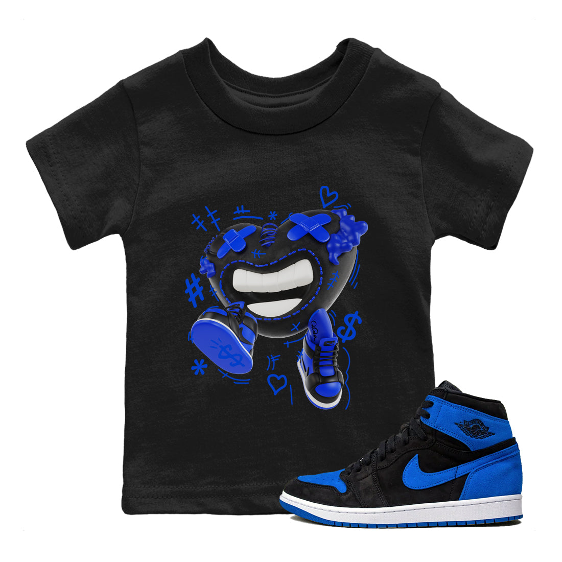 Air Jordan 1 Royal Reimagined shirt to match jordans Walk In Love sneaker tees AJ1 OG HIGH Royal Reimagined Drip Gear Zone Kids Baby Toddler sneaker shirts Black 1 T-Shirt