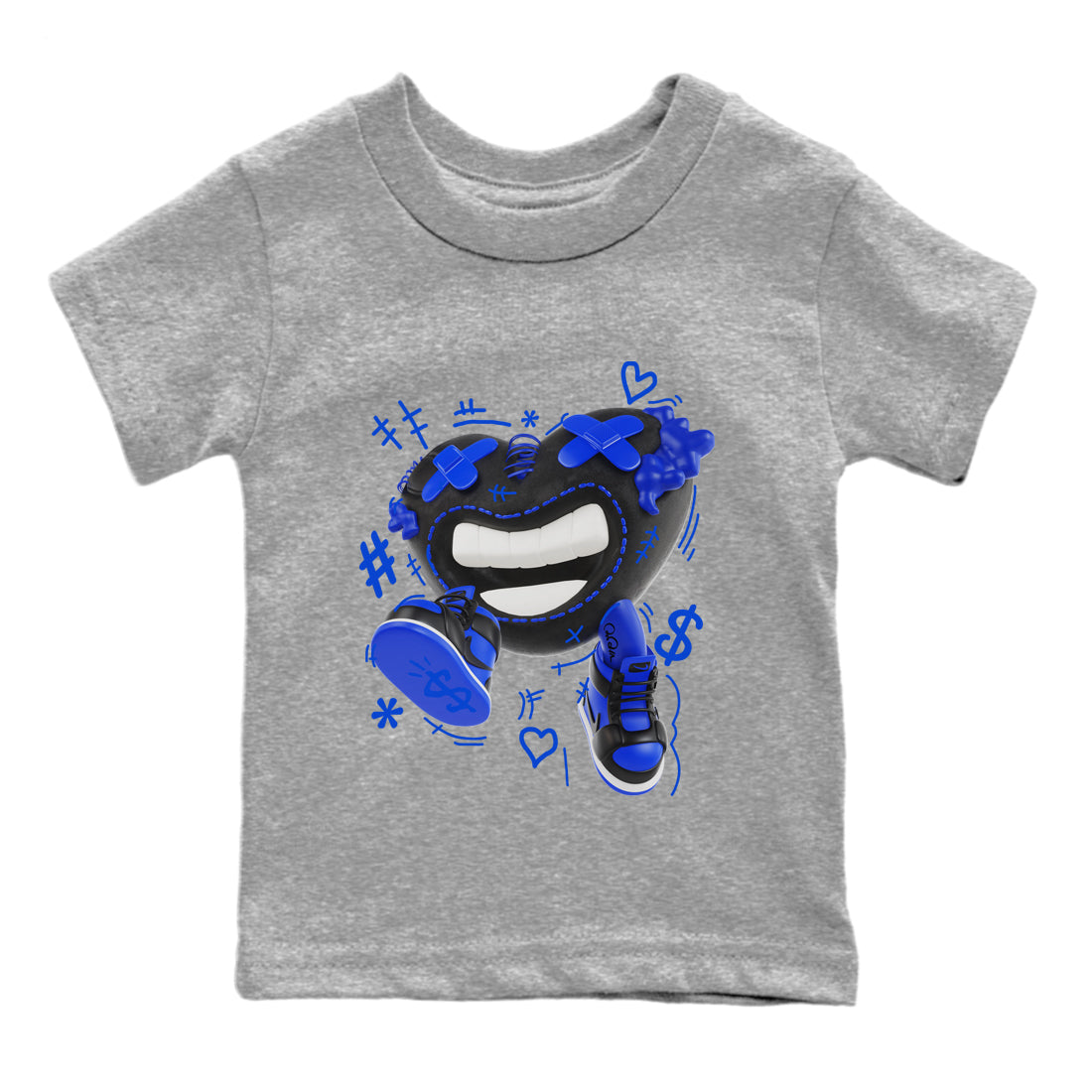 Air Jordan 1 Royal Reimagined shirt to match jordans Walk In Love sneaker tees AJ1 OG HIGH Royal Reimagined Drip Gear Zone Kids Baby Toddler sneaker shirts Heather Grey 2 T-Shirt