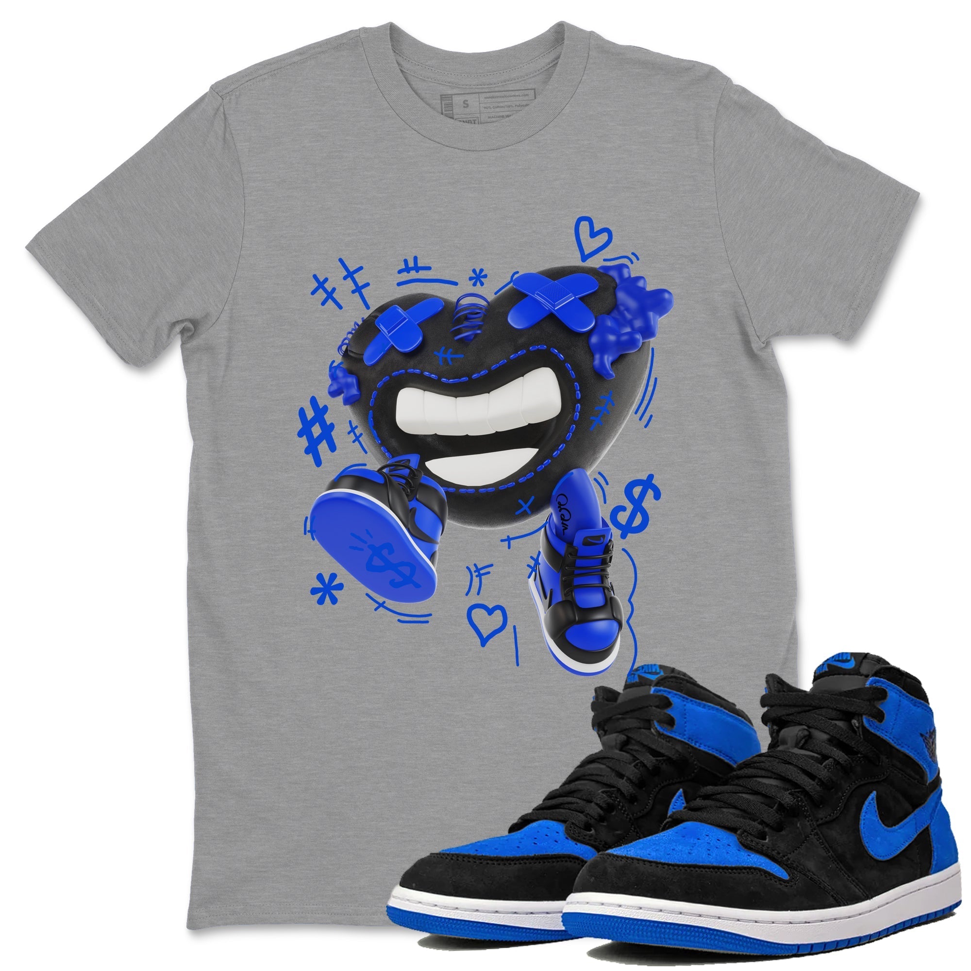 Air Jordan 1 Royal Reimagined shirt to match jordans Walk In Love sneaker tees AJ1 OG HIGH Royal Reimagined Drip Gear Zone Unisex Sneaker Tees and Sneaker Match T-Shirt Heather Grey 1 T-Shirt