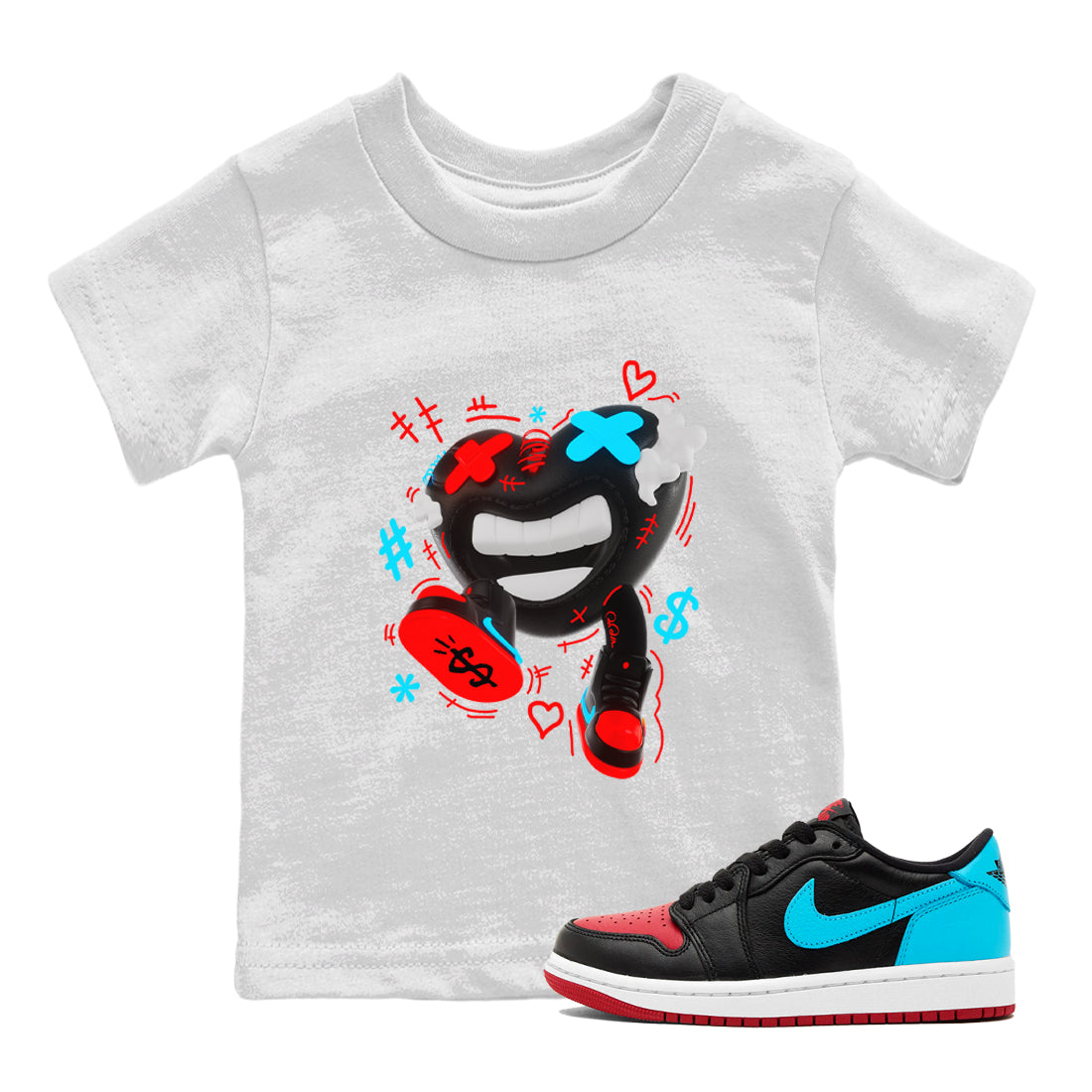 Air Jordan 1 UNC to Chicago shirt to match jordans Walk In Love Streetwear Sneaker Shirt AJ1 UNC to Chicago Drip Gear Zone Sneaker Matching Clothing Baby Toddler White 1 T-Shirt