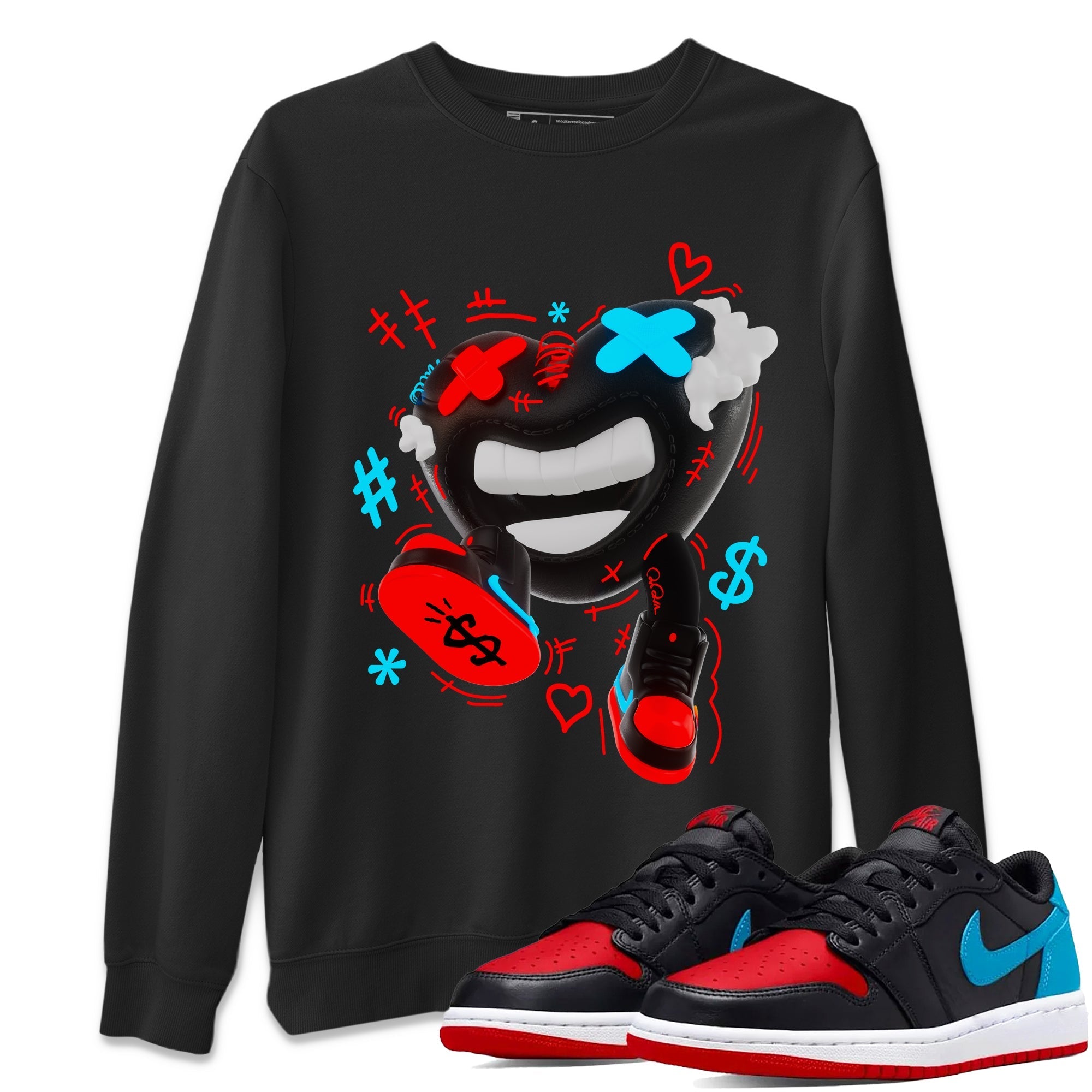 Air Jordan 1 UNC to Chicago shirt to match jordans Walk In Love Streetwear Sneaker Shirt AJ1 UNC to Chicago Drip Gear Zone Sneaker Matching Clothing Unisex Black 1 T-Shirt