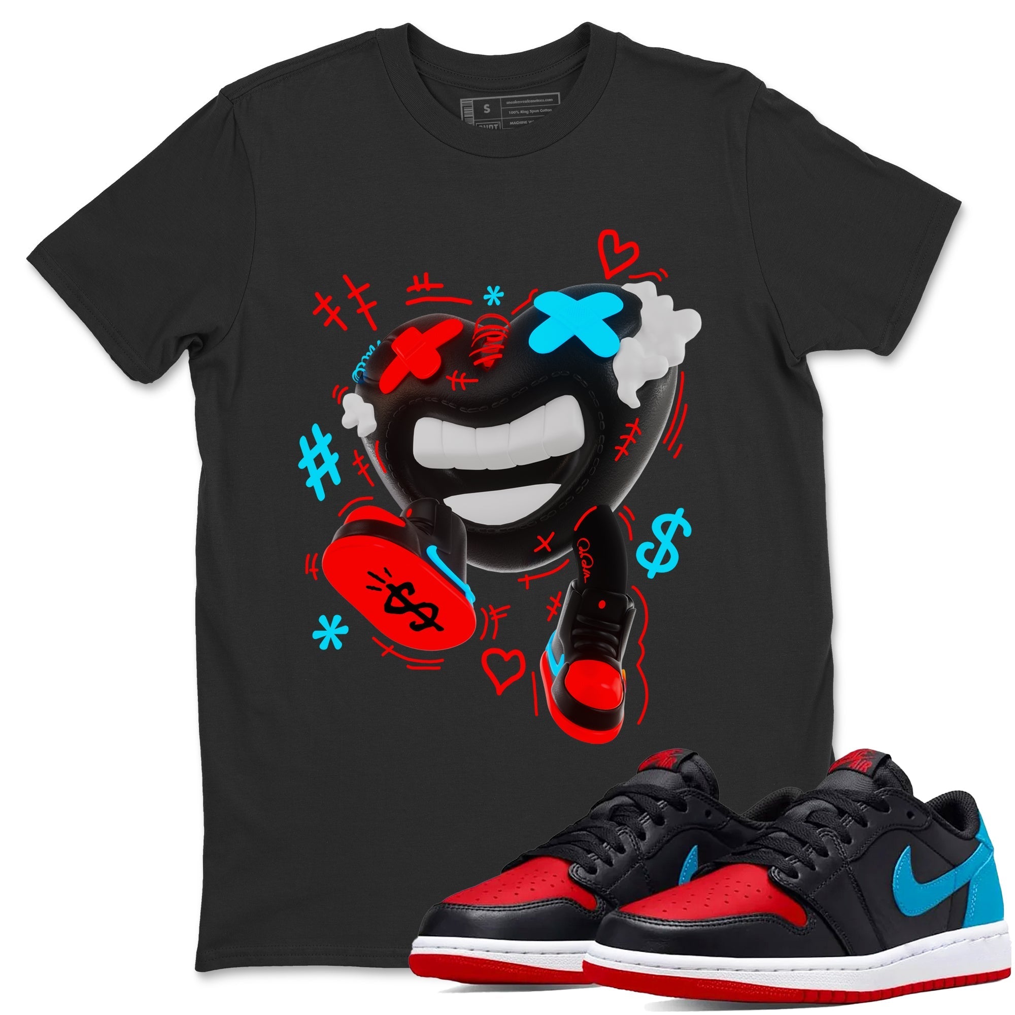 Air Jordan 1 UNC to Chicago shirt to match jordans Walk In Love Streetwear Sneaker Shirt AJ1 UNC to Chicago Drip Gear Zone Sneaker Matching Clothing Unisex Black 1 T-Shirt
