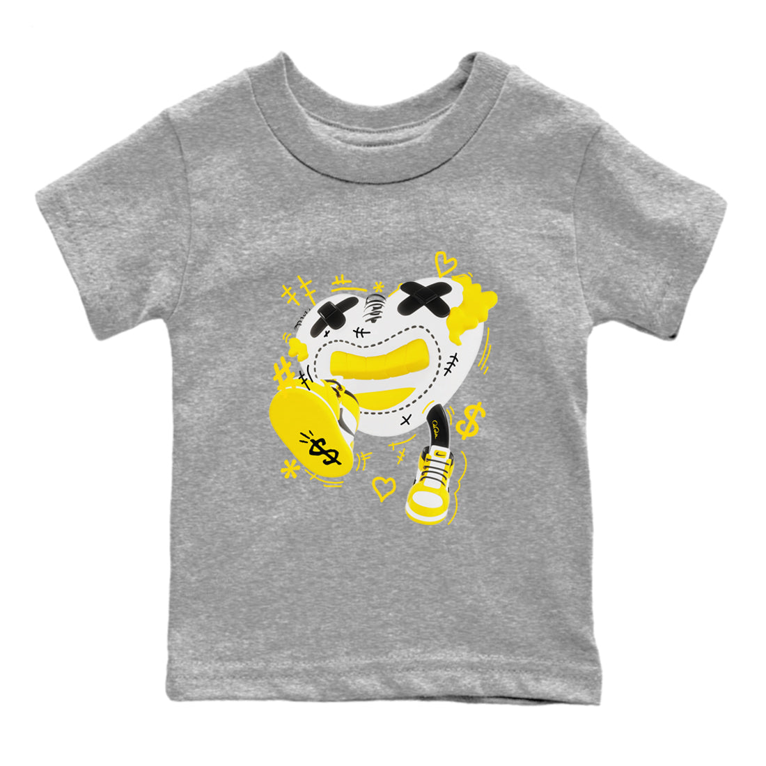 1s Yellow Ochre shirt to match jordans Walk In Love sneaker tees streetwear brand Air Jordan 1 Yellow Ochre Drip Gear Zone Brand baby toddler Heather Grey 2 cotton Shirt