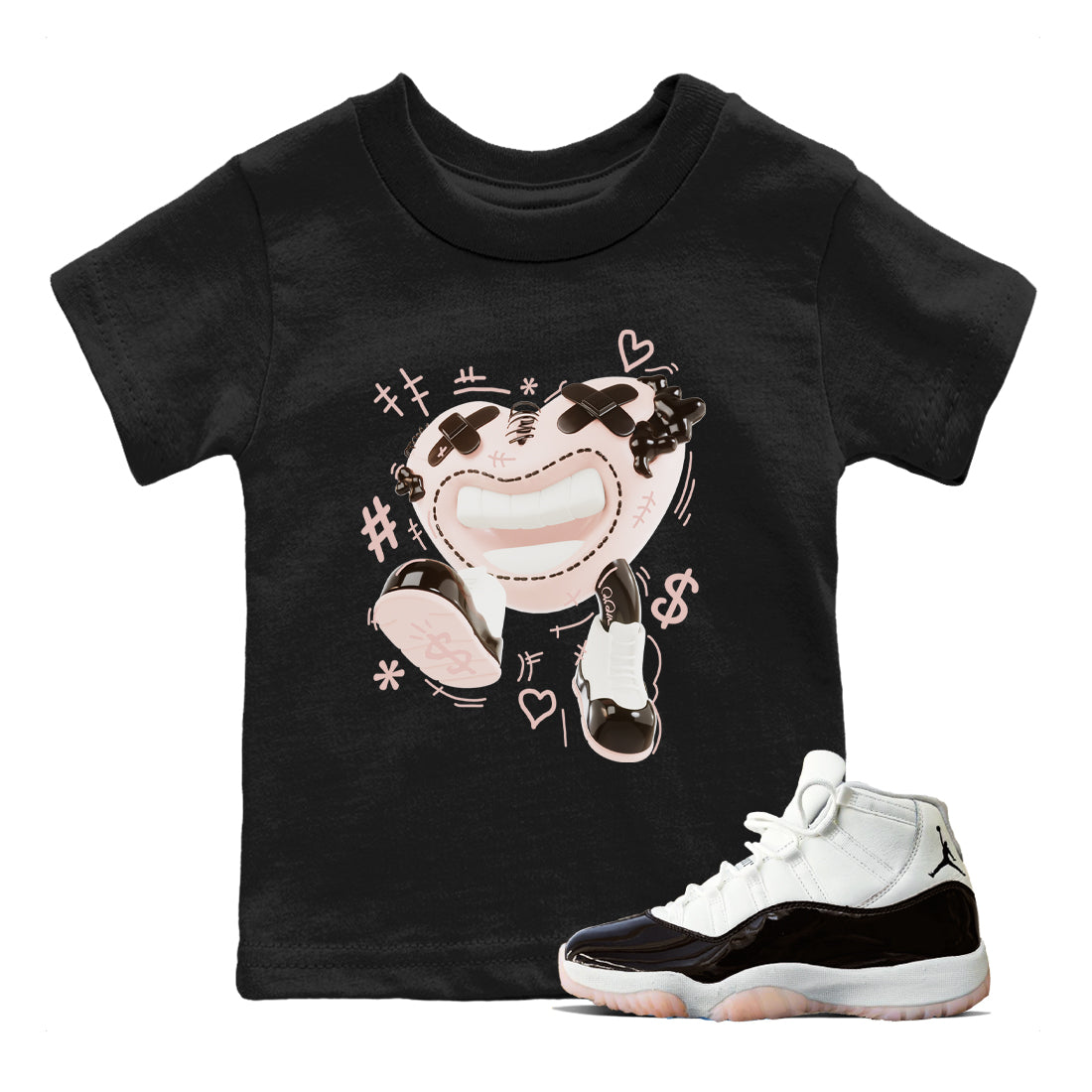 Air Jordan 11 Neapolitan shirt to match jordans Walk In Love sneaker matching t-shirts and clothing AJ11 Neapolitan Drip Gear Zone Youth Kids Toddler Black 1 T-Shirt