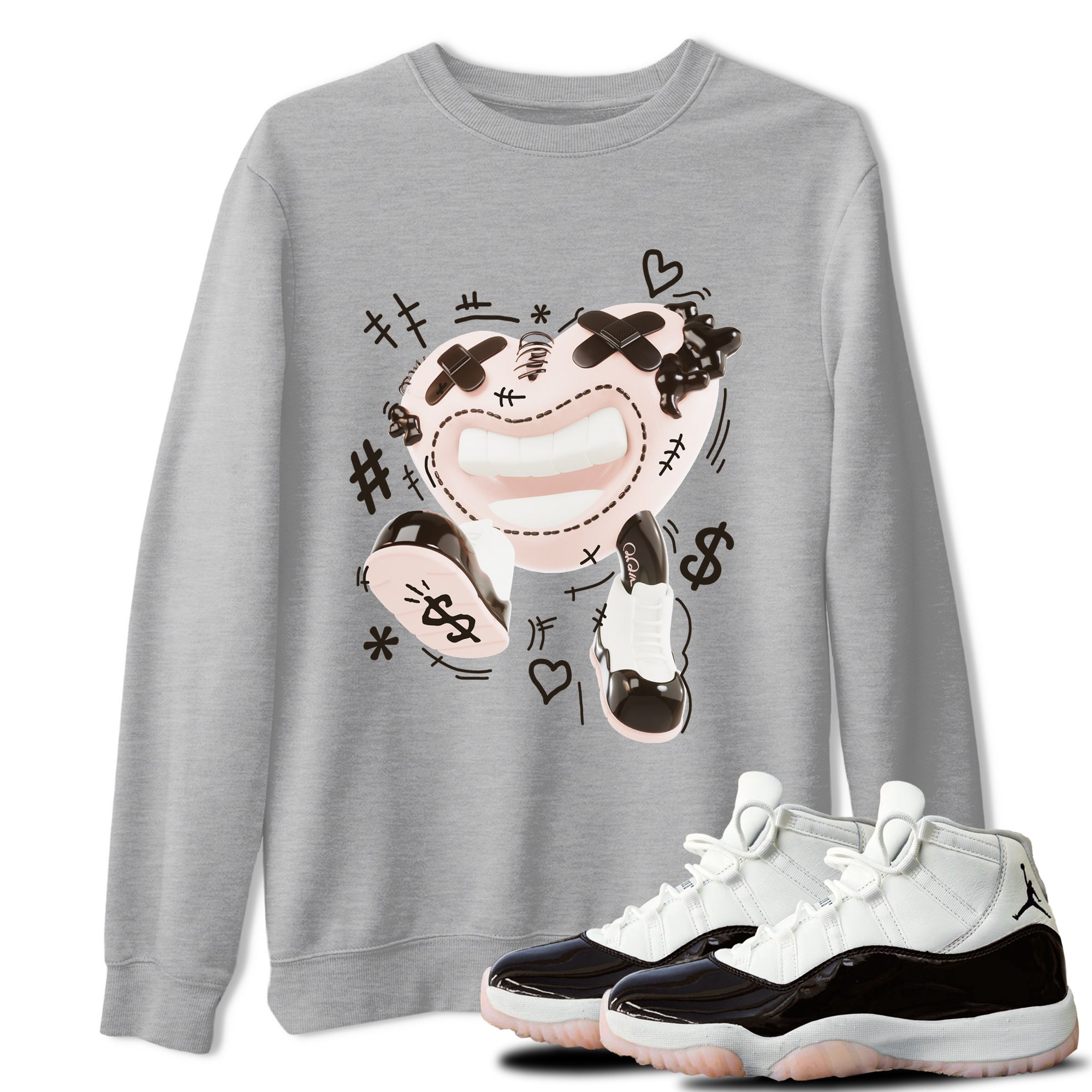 Air Jordan 11 Neapolitan shirt to match jordans Walk In Love sneaker matching t-shirts and clothing AJ11 Neapolitan Drip Gear Zone Cotton Casual Unisex Heather Grey 1 T-Shirt