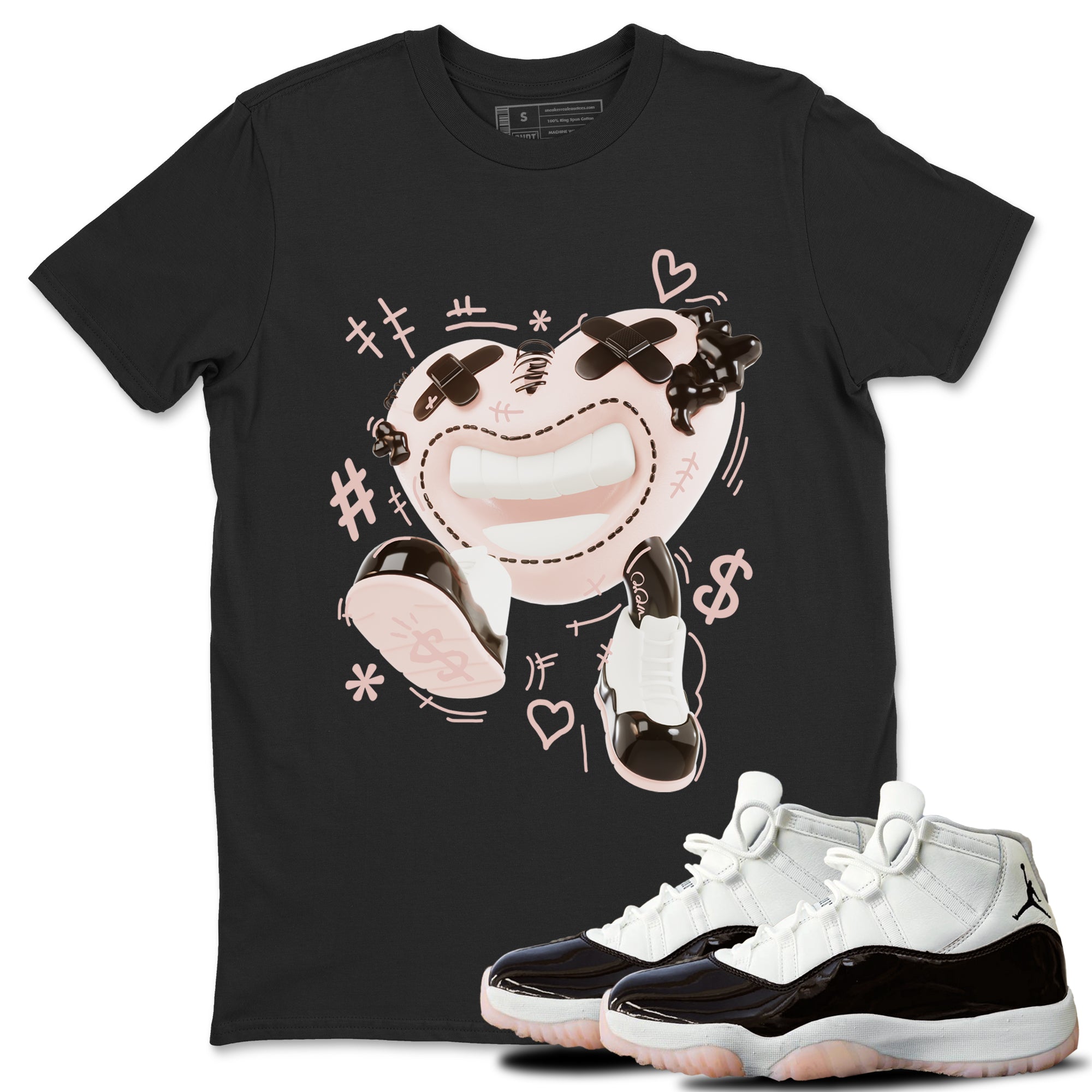 Air Jordan 11 Neapolitan shirt to match jordans Walk In Love sneaker matching t-shirts and clothing AJ11 Neapolitan Drip Gear Zone Cotton Casual Unisex Black 1 T-Shirt