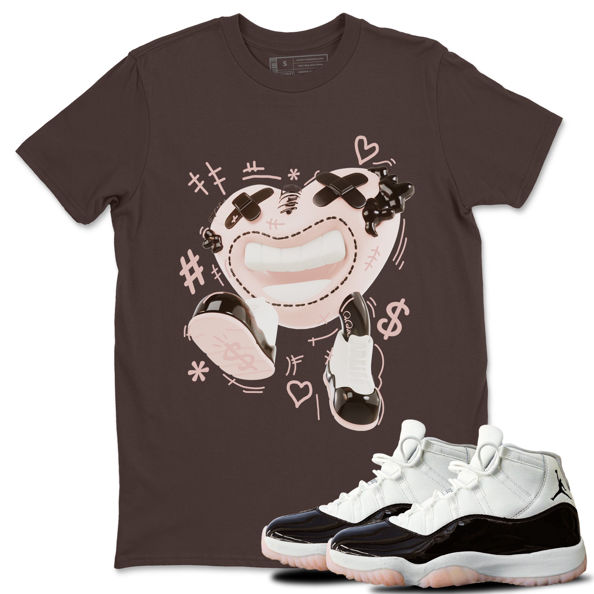 Air Jordan 11 Neapolitan shirt to match jordans Walk In Love sneaker matching t-shirts and clothing AJ11 Neapolitan Drip Gear Zone Cotton Casual Unisex Dark Chocolate 1 T-Shirt