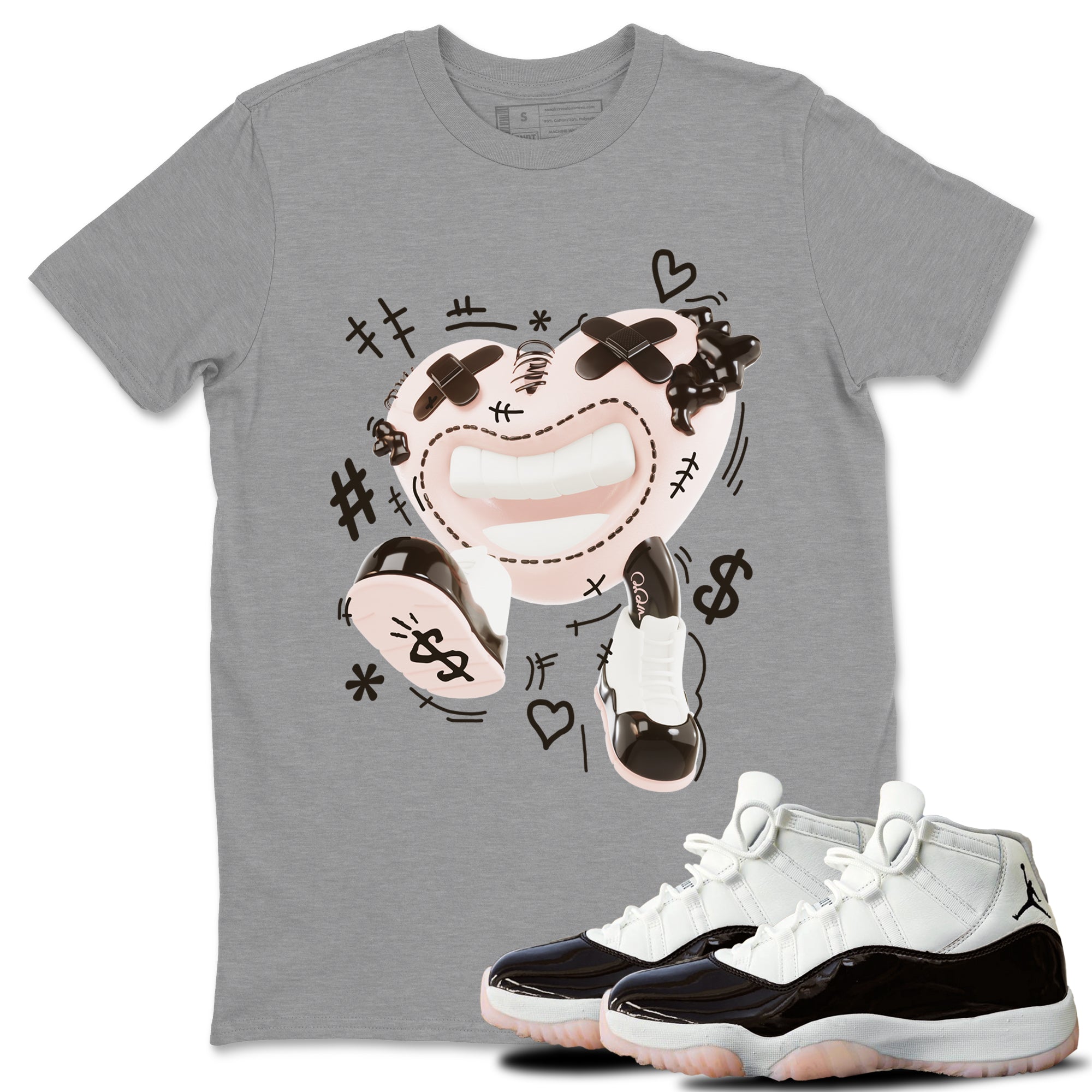 Air Jordan 11 Neapolitan shirt to match jordans Walk In Love sneaker matching t-shirts and clothing AJ11 Neapolitan Drip Gear Zone Cotton Casual Unisex Heather Grey 1 T-Shirt