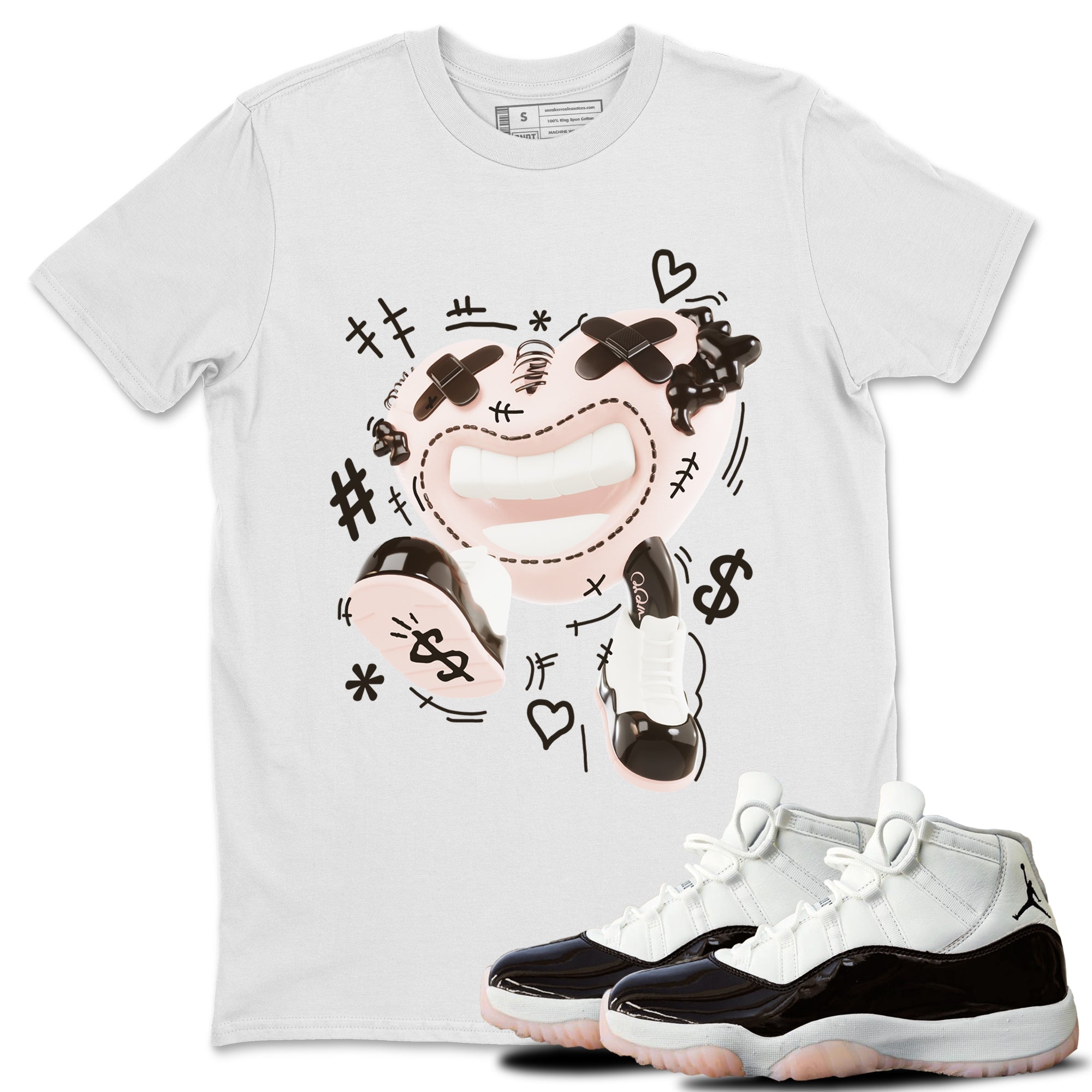 Air Jordan 11 Neapolitan shirt to match jordans Walk In Love sneaker matching t-shirts and clothing AJ11 Neapolitan Drip Gear Zone Cotton Casual Unisex White 1 T-Shirt