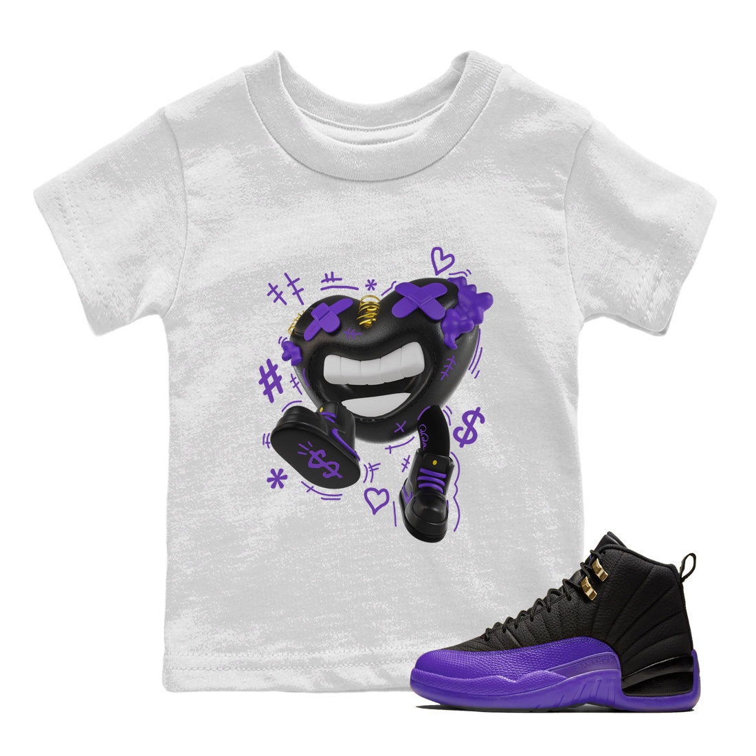 Air Jordan 12 Field Purple shirt to match jordans Walk In Love Streetwear Sneaker Shirt AJ12 Field Purple Drip Gear Zone Sneaker Matching Clothing Baby Toddler White 1 T-Shirt