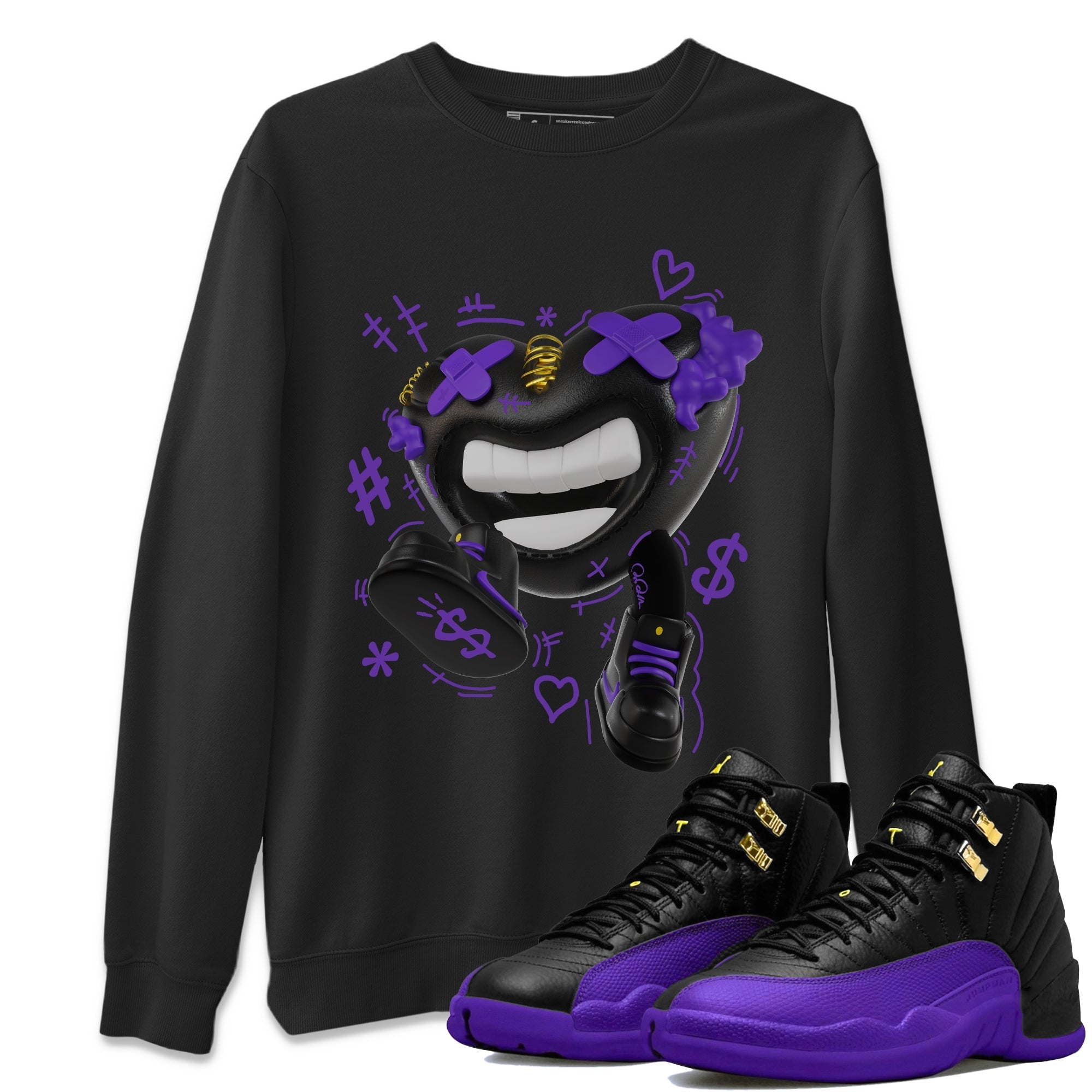 Air Jordan 12 Field Purple shirt to match jordans Walk In Love Streetwear Sneaker Shirt AJ12 Field Purple Drip Gear Zone Sneaker Matching Clothing Unisex Black 1 T-Shirt