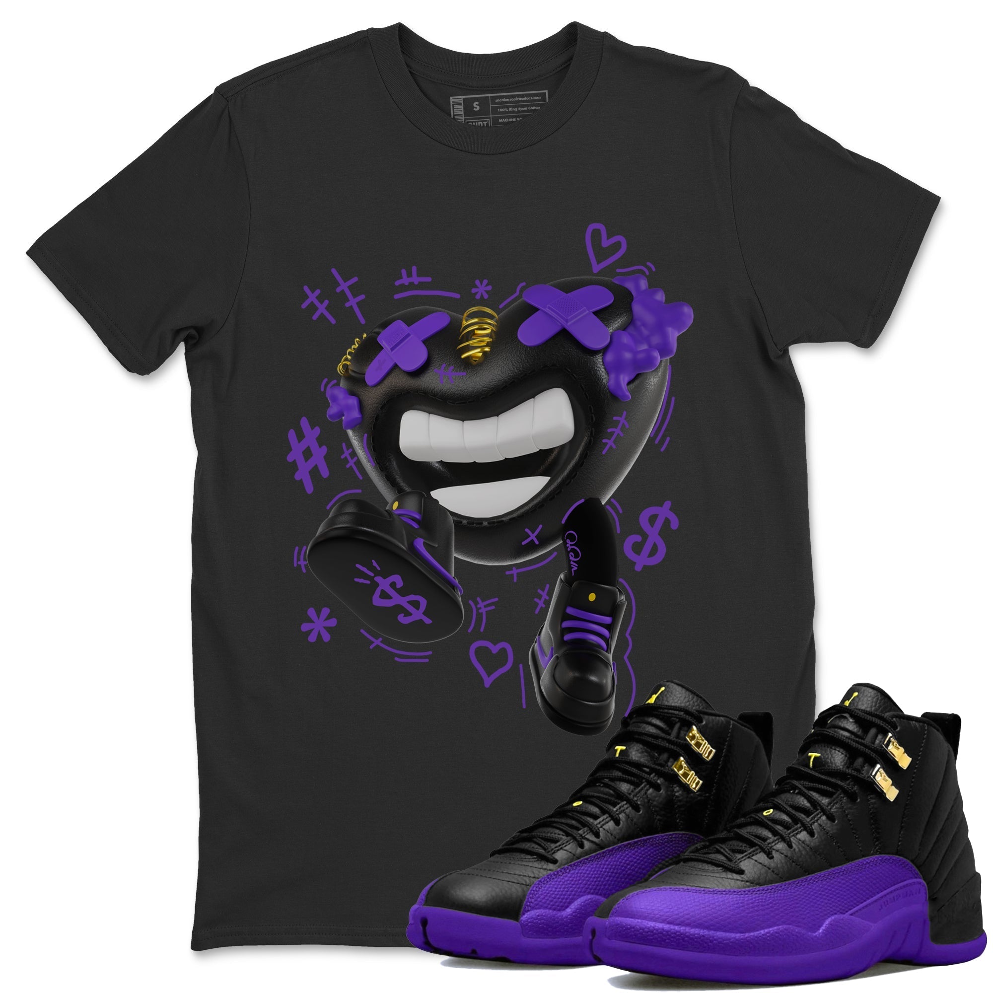 Air Jordan 12 Field Purple shirt to match jordans Walk In Love Streetwear Sneaker Shirt AJ12 Field Purple Drip Gear Zone Sneaker Matching Clothing Unisex Black 1 T-Shirt