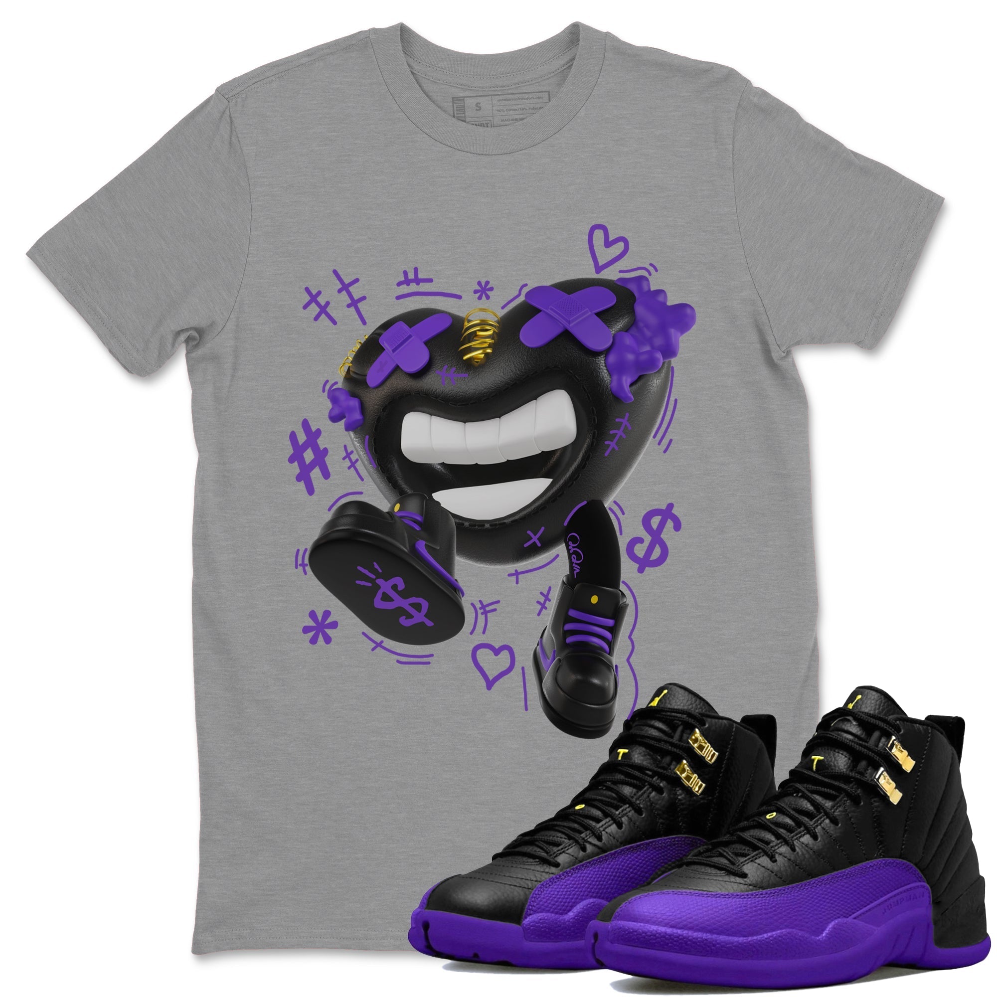 Air Jordan 12 Field Purple shirt to match jordans Walk In Love Streetwear Sneaker Shirt AJ12 Field Purple Drip Gear Zone Sneaker Matching Clothing Unisex Heather Grey 1 T-Shirt
