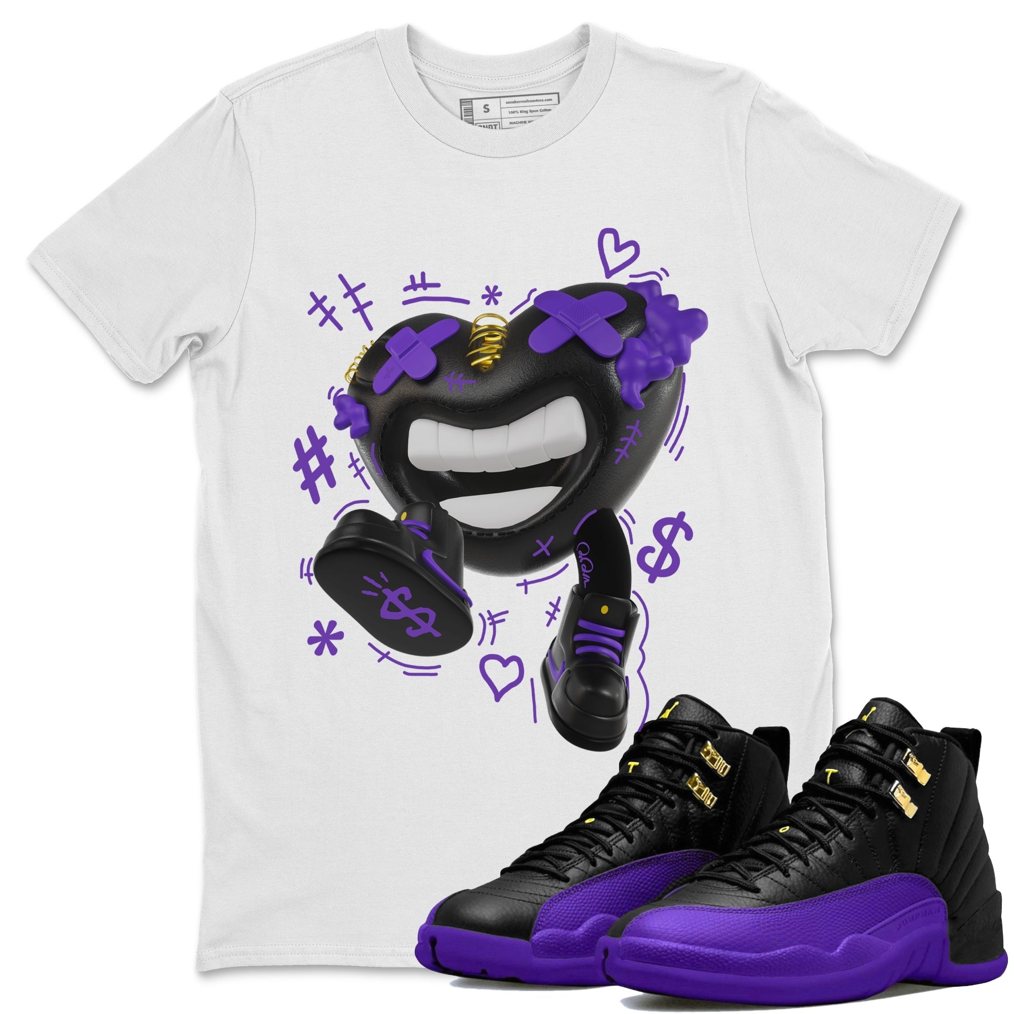 Air Jordan 12 Field Purple shirt to match jordans Walk In Love Streetwear Sneaker Shirt AJ12 Field Purple Drip Gear Zone Sneaker Matching Clothing Unisex White 1 T-Shirt