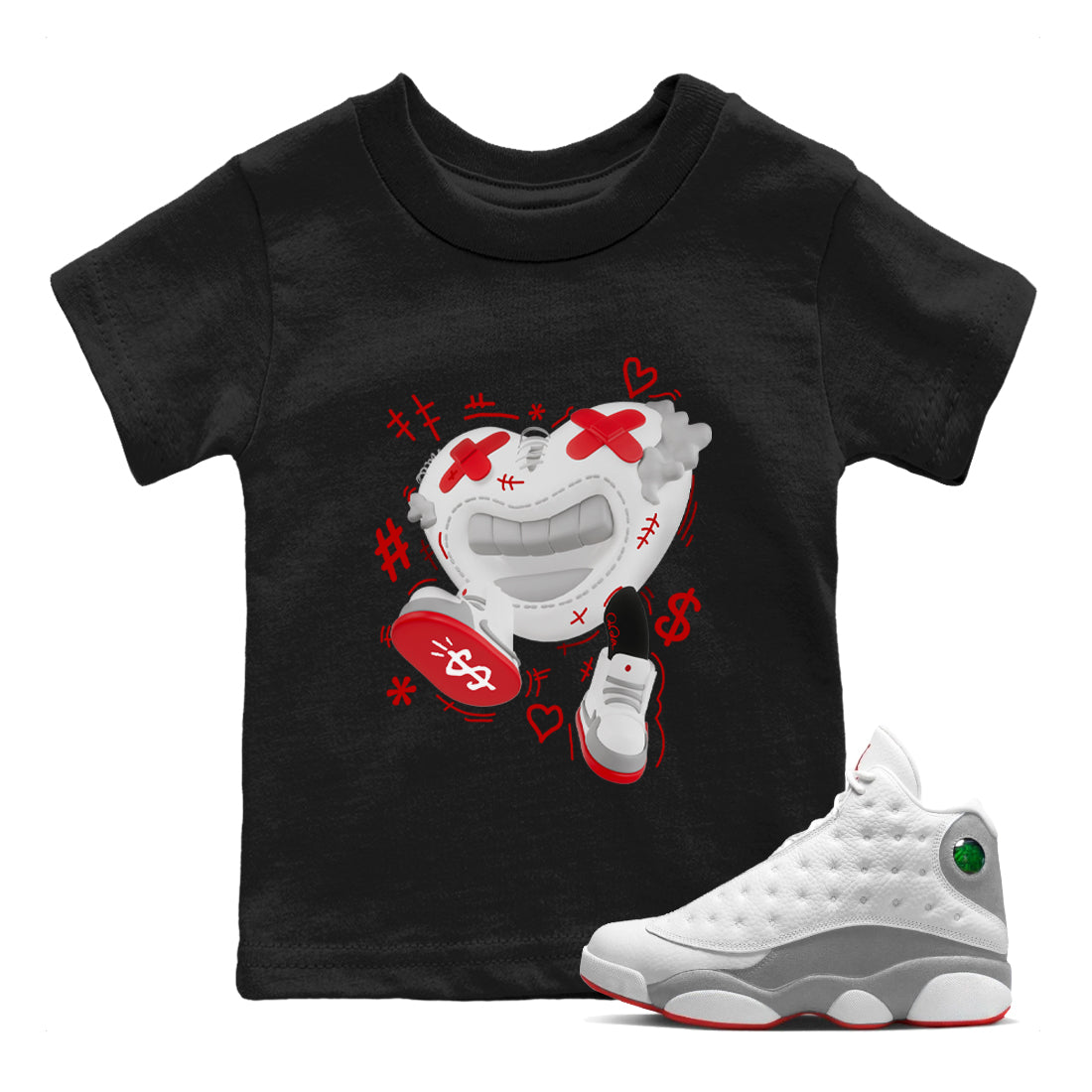 Air Jordan 13 Wolf Grey shirt to match jordans Walk In Love Streetwear Sneaker Shirt AJ13 Wolf Grey Drip Gear Zone Sneaker Matching Clothing Baby Toddler Black 1 T-Shirt