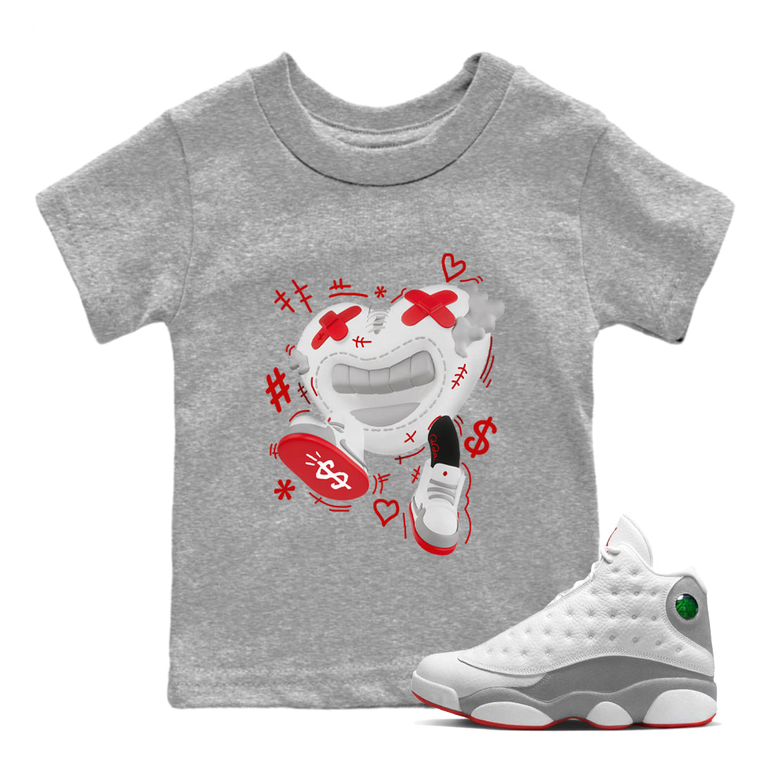 Air Jordan 13 Wolf Grey shirt to match jordans Walk In Love Streetwear Sneaker Shirt AJ13 Wolf Grey Drip Gear Zone Sneaker Matching Clothing Baby Toddler Heather Grey 1 T-Shirt