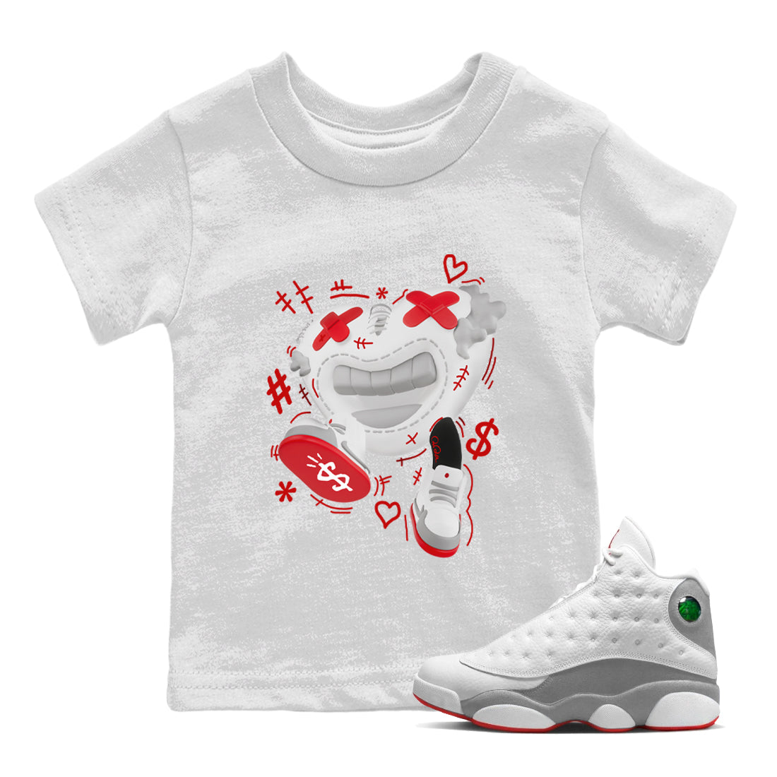 Air Jordan 13 Wolf Grey shirt to match jordans Walk In Love Streetwear Sneaker Shirt AJ13 Wolf Grey Drip Gear Zone Sneaker Matching Clothing Baby Toddler White 1 T-Shirt