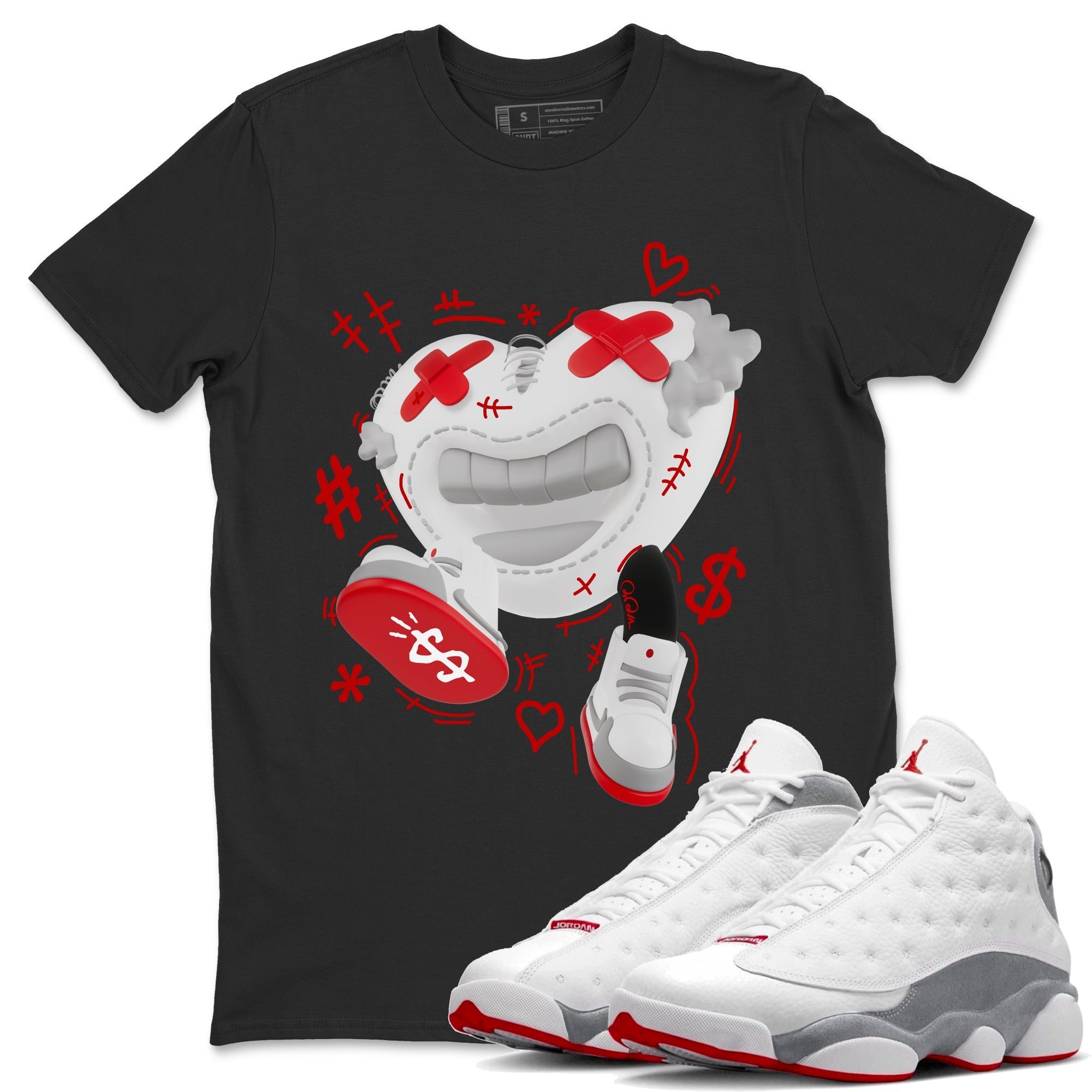 Air Jordan 13 Wolf Grey shirt to match jordans Walk In Love Streetwear Sneaker Shirt AJ13 Wolf Grey Drip Gear Zone Sneaker Matching Clothing Unisex Black 1 T-Shirt