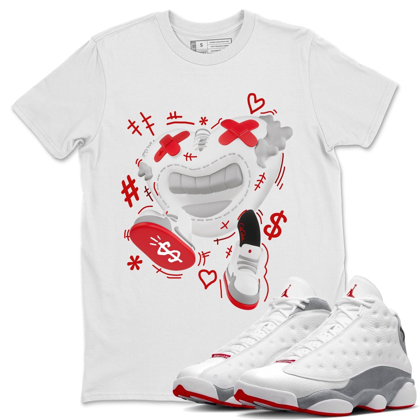 Air Jordan 13 Wolf Grey shirt to match jordans Walk In Love Streetwear Sneaker Shirt AJ13 Wolf Grey Drip Gear Zone Sneaker Matching Clothing Unisex White 1 T-Shirt