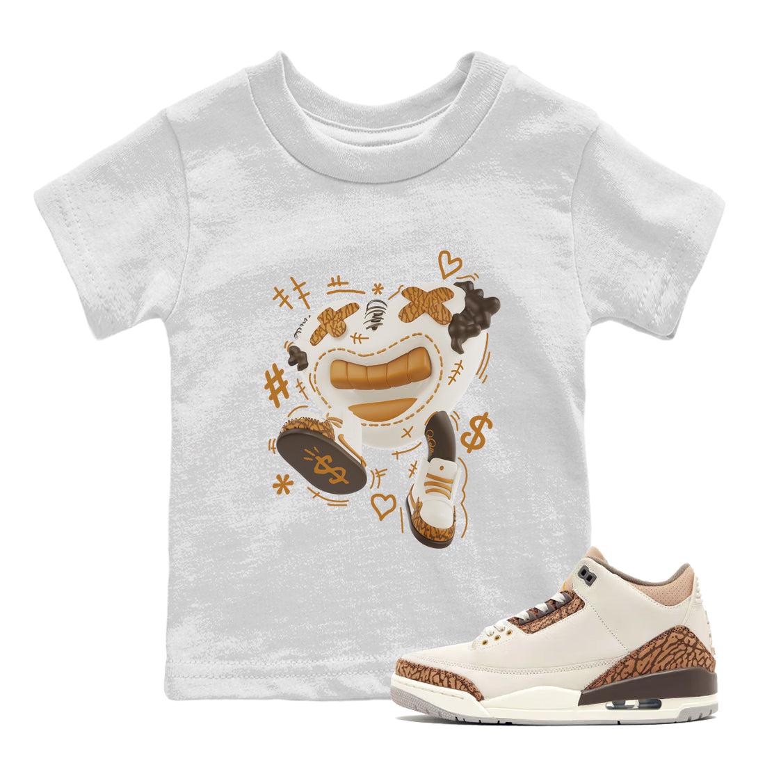 Air Jordan 3 Palomino shirt to match jordans Walk In Love Streetwear Sneaker Shirt AJ3 Palomino Drip Gear Zone Sneaker Matching Clothing Baby Toddler White 1 T-Shirt