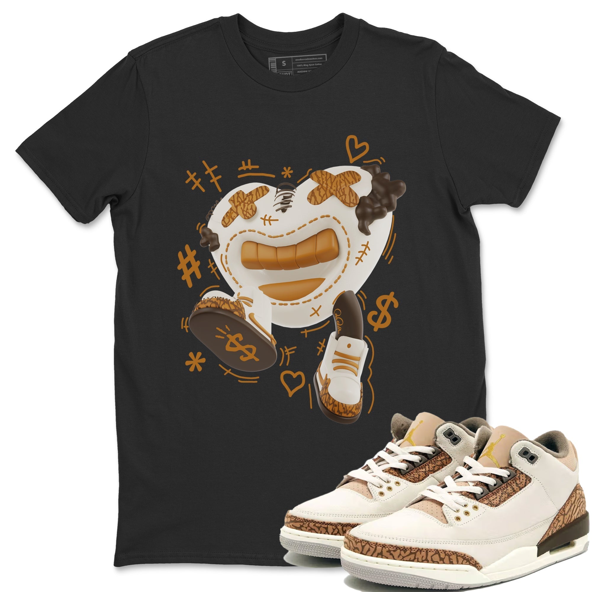 Air Jordan 3 Palomino shirt to match jordans Walk In Love Streetwear Sneaker Shirt AJ3 Palomino Drip Gear Zone Sneaker Matching Clothing Unisex Black 1 T-Shirt