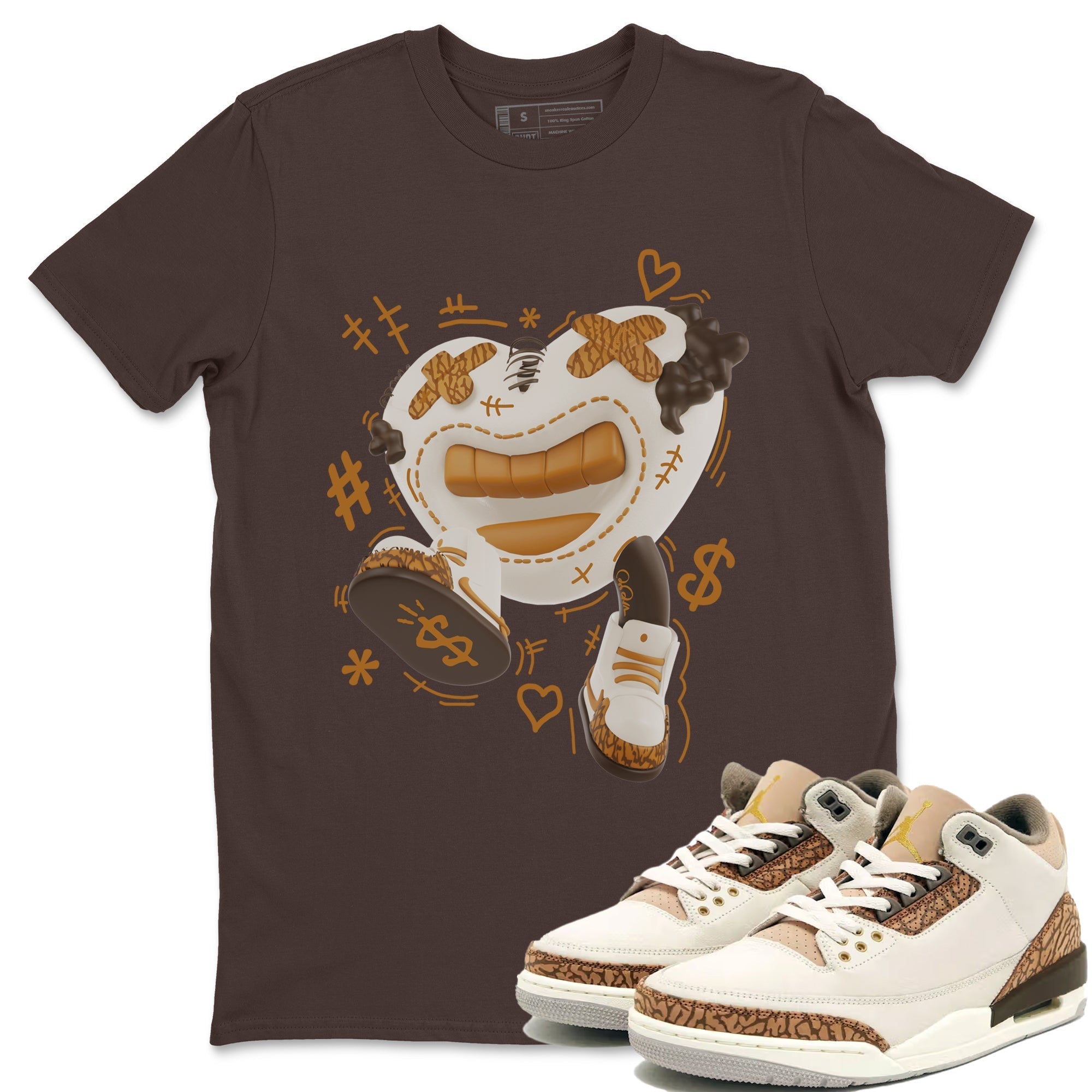 Air Jordan 3 Palomino shirt to match jordans Walk In Love Streetwear Sneaker Shirt AJ3 Palomino Drip Gear Zone Sneaker Matching Clothing Unisex Dark Chocolate 1 T-Shirt