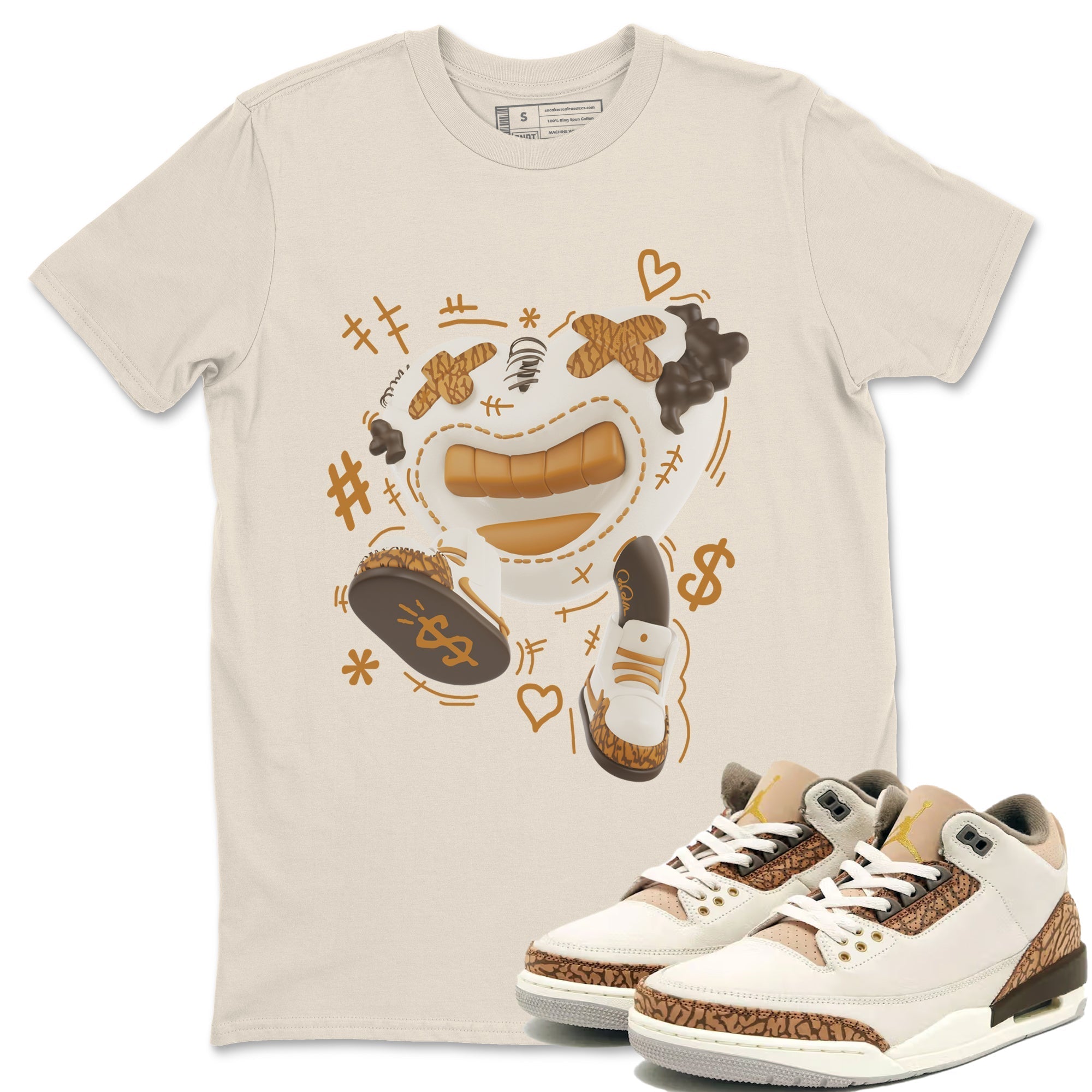 Air Jordan 3 Palomino shirt to match jordans Walk In Love Streetwear Sneaker Shirt AJ3 Palomino Drip Gear Zone Sneaker Matching Clothing Unisex Natural 1 T-Shirt