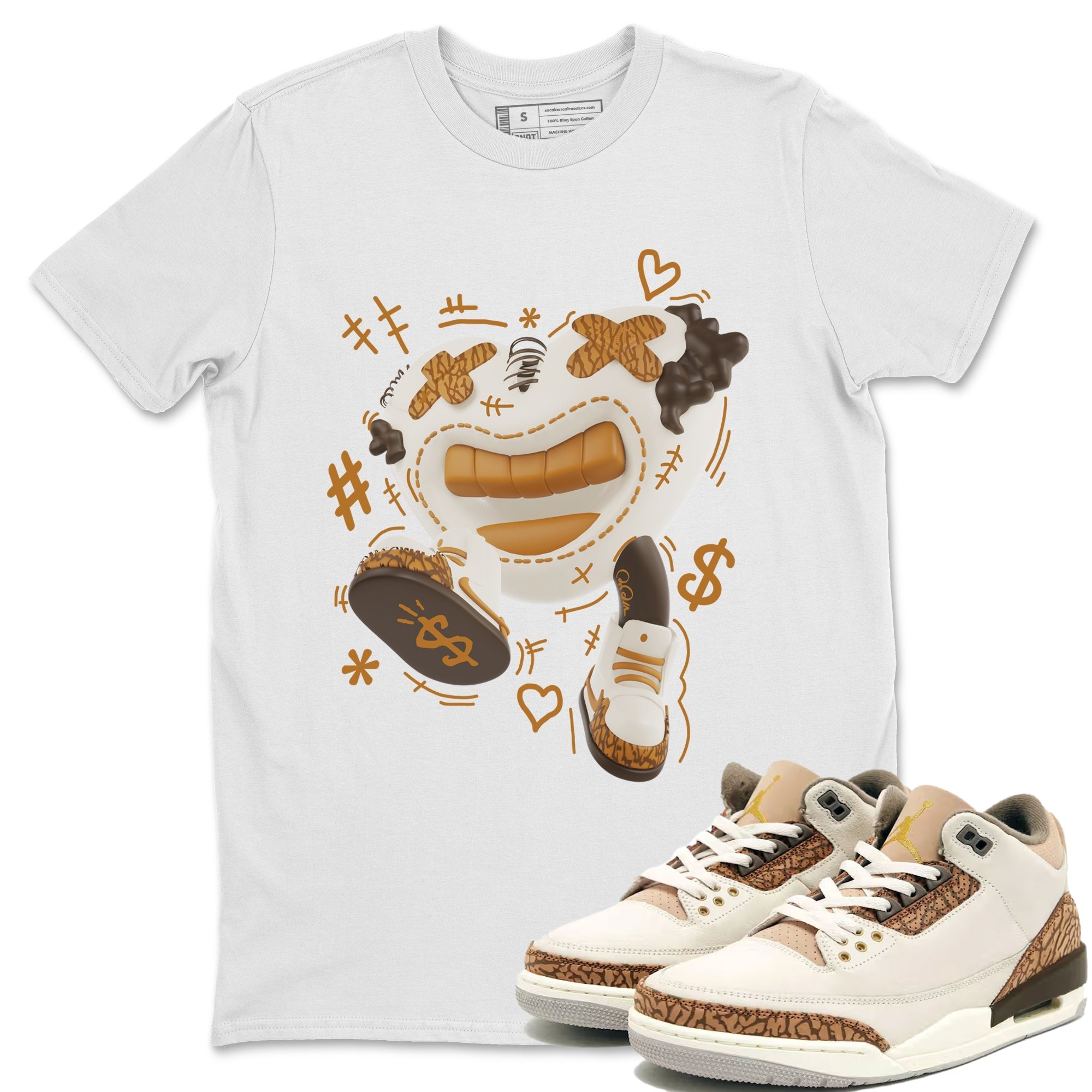 Air Jordan 3 Palomino shirt to match jordans Walk In Love Streetwear Sneaker Shirt AJ3 Palomino Drip Gear Zone Sneaker Matching Clothing Unisex White 1 T-Shirt