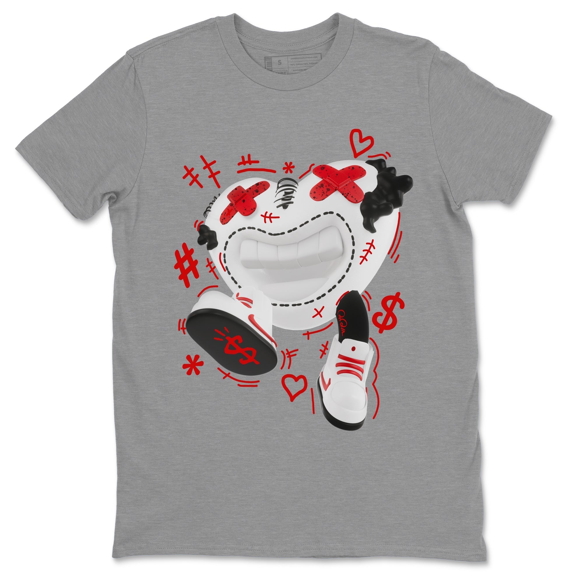 Air Jordan 4 Red Cement shirt to match jordans Walk In Love Streetwear Sneaker Shirt AJ4 Red Cement Drip Gear Zone Sneaker Matching Clothing Unisex Heather Grey 2 T-Shirt