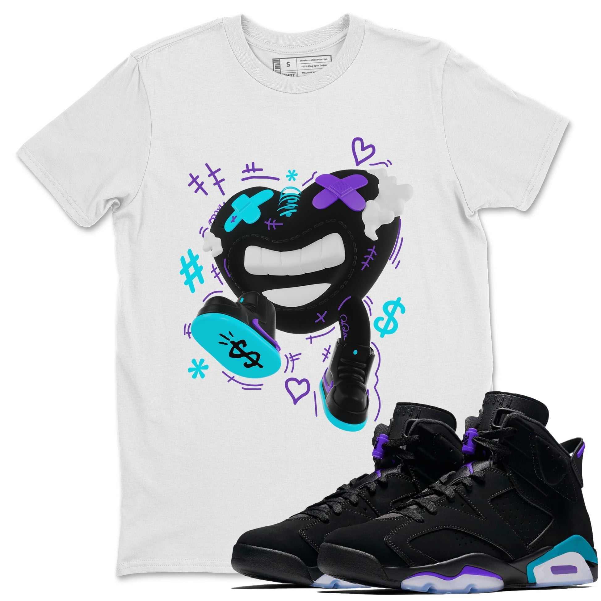 Air Jordan 6 Aqua shirt to match jordans Walk In Love Streetwear Sneaker Shirt AJ6 Aqua Drip Gear Zone Sneaker Matching Clothing Unisex White 1 T-Shirt