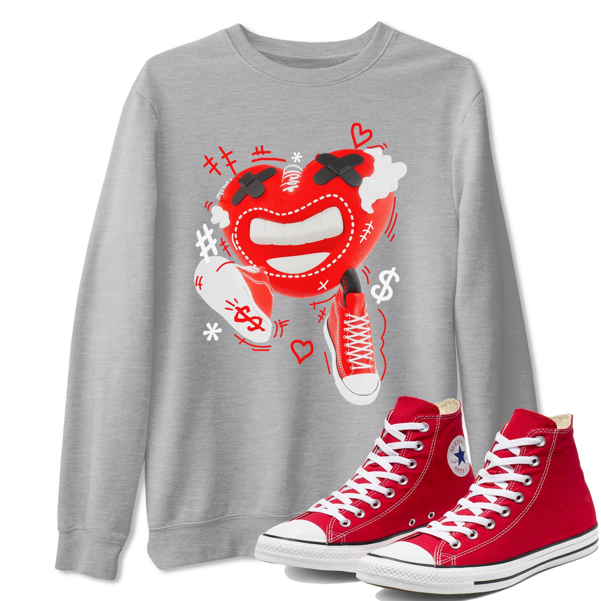 Converse High Top Red shirt to match sneakers Walk In Love sneaker tees Shoes Match Converse High Top Red Drip Gear Zone Sneaker Tee Unisex Heather Grey 1 T-Shirt