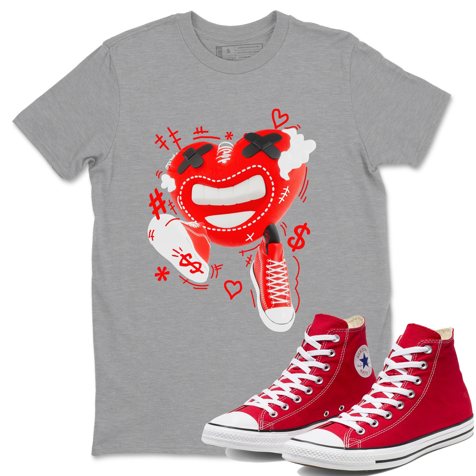 Converse High Top Red shirt to match sneakers Walk In Love sneaker tees Shoes Match Converse High Top Red Drip Gear Zone Sneaker Tee Unisex Heather Grey 1 T-Shirt